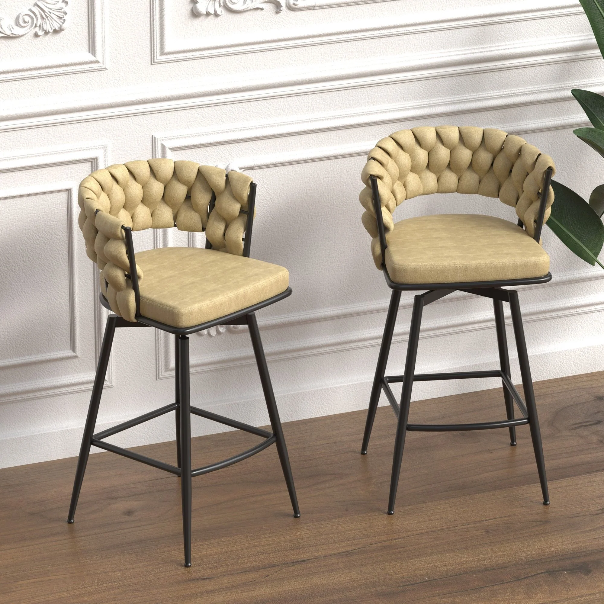 Bar Stool 360 Swivel With Back Footrest - Image 5