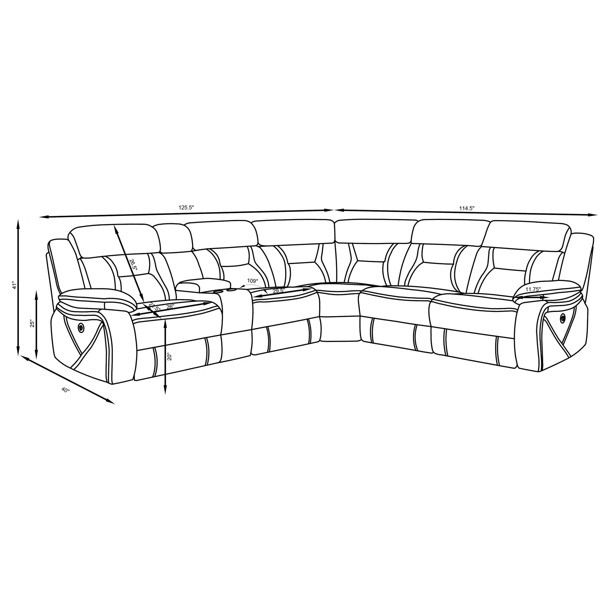 Barton - Upholstered Power Reclining Sectional Sofa - Gray - Image 4