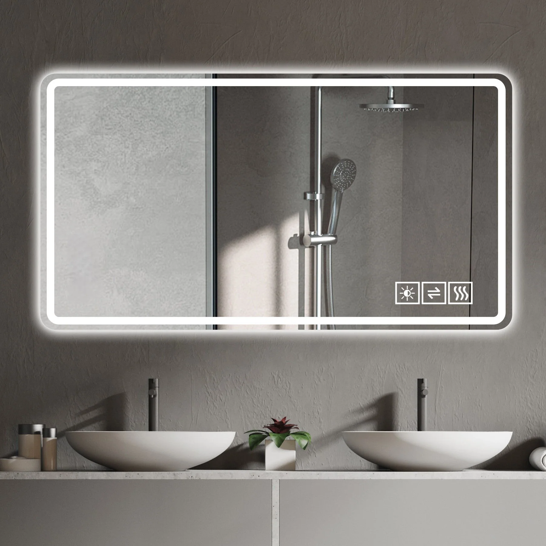 Bathroom Mirror Vanity Mirrors With Front Lights, Wall Mounted, Anti-Fog, Frameless, Horizontal Or Vertical - Image 5