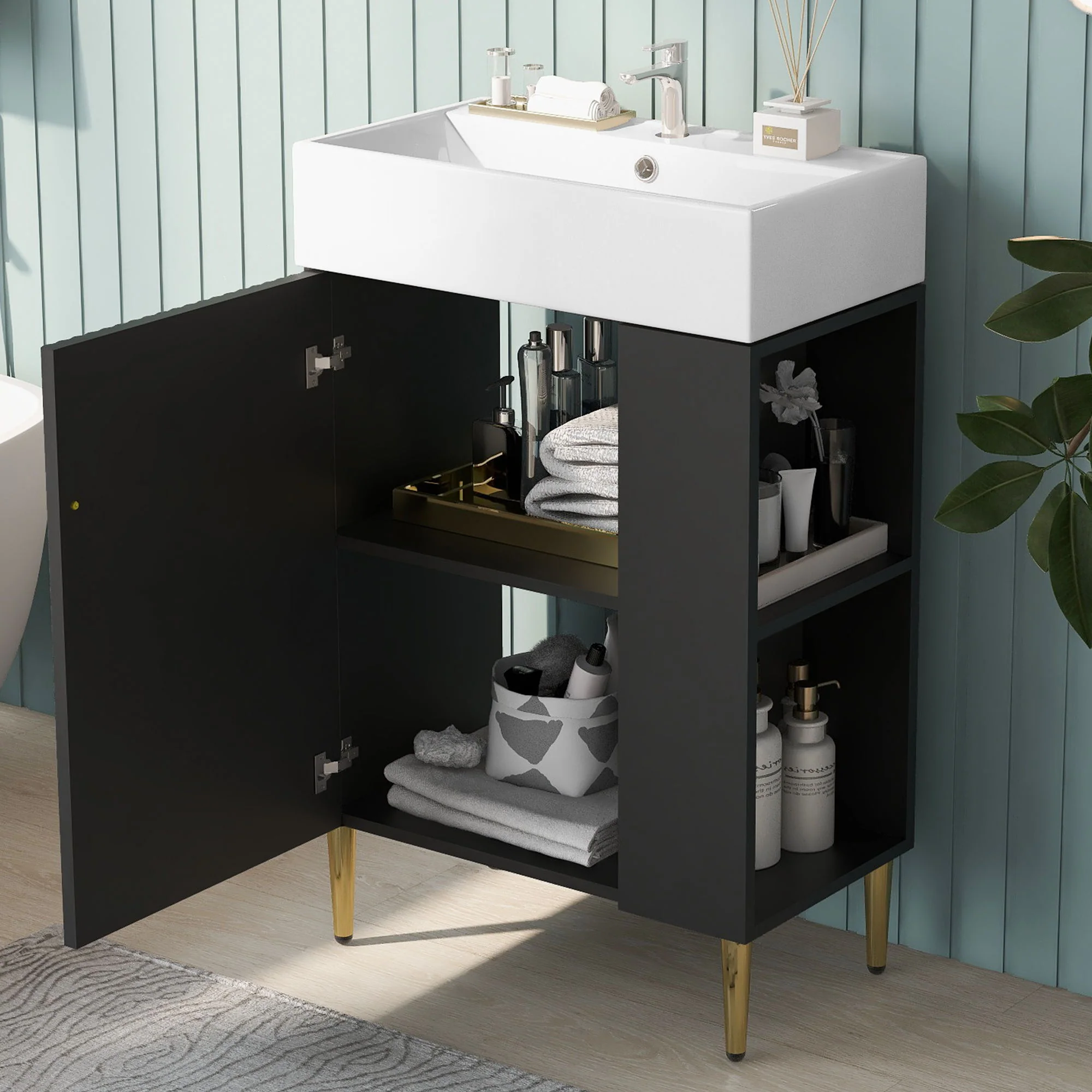 Bathroom Vanity, Combo Cabinet, Bathroom Storage Cabinet, Single Ceramic Sink - Image 10