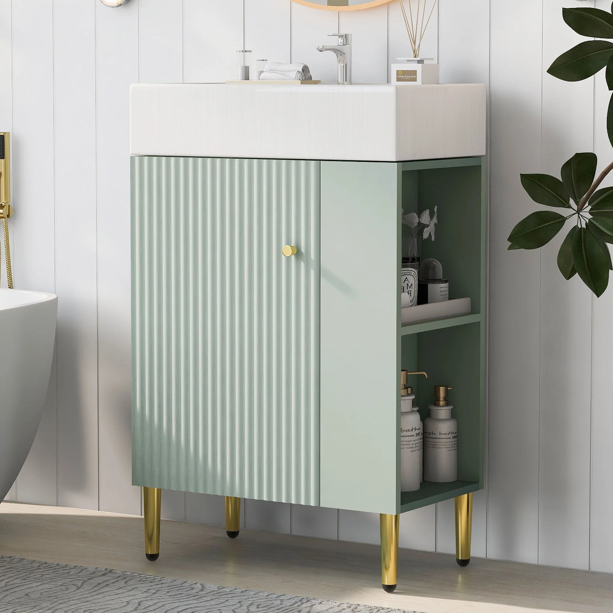 Bathroom Vanity, Combo Cabinet, Bathroom Storage Cabinet, Single Ceramic Sink - Image 14