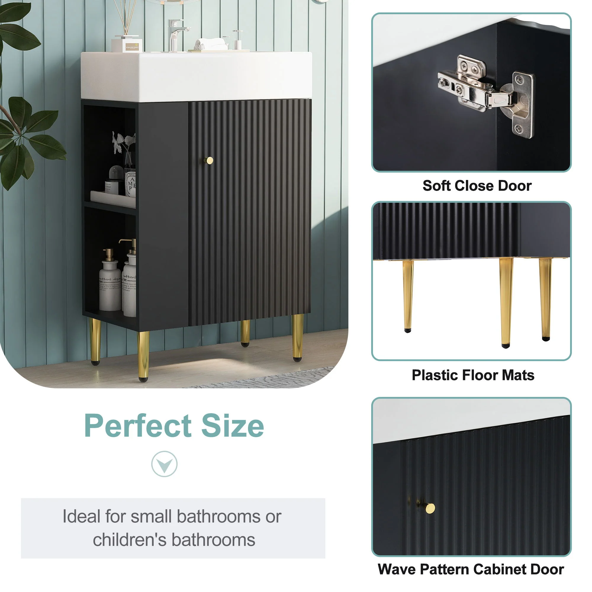 Bathroom Vanity, Combo Cabinet, Bathroom Storage Cabinet, Single Ceramic Sink - Image 24