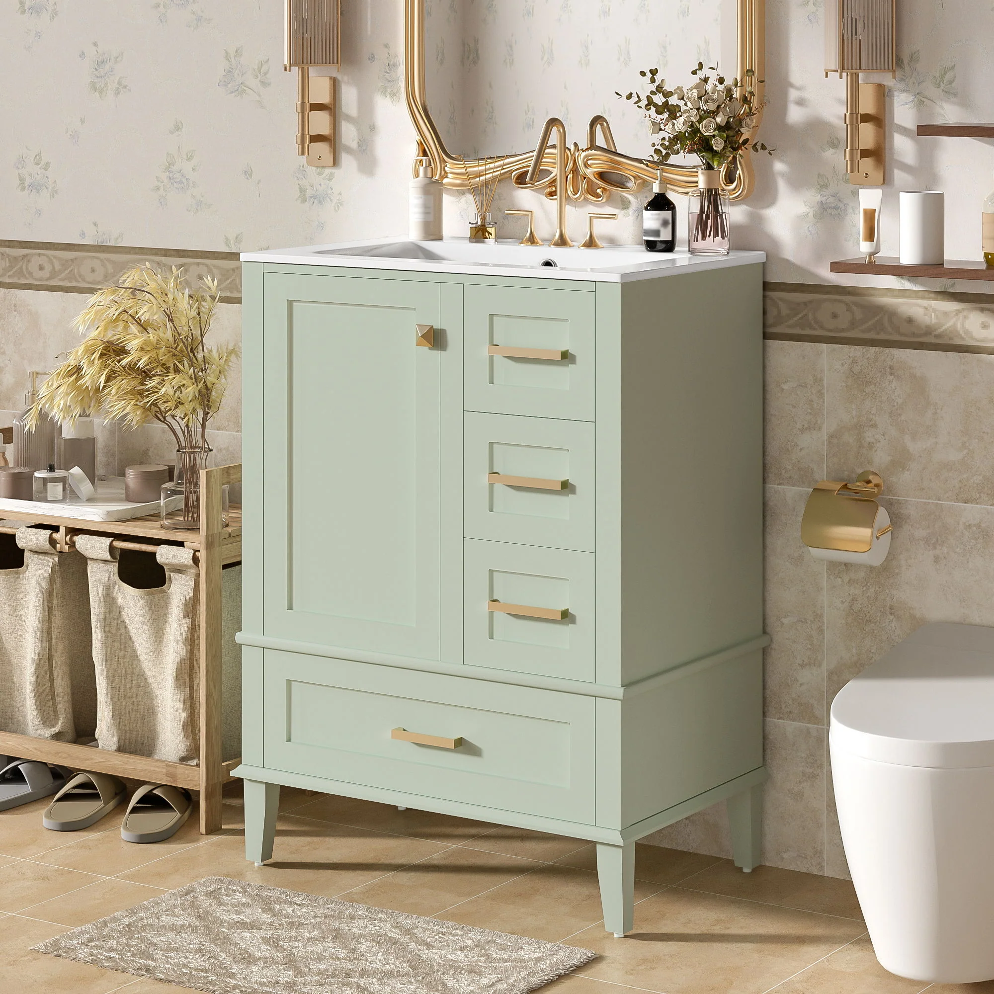 Bathroom Vanity, Modern Bathroom Cabinet With Sink Combo Set, Bathroom Storage Cabinet With A Soft Closing Door And 3 Drawers, Solid Wood Frame - Image 22