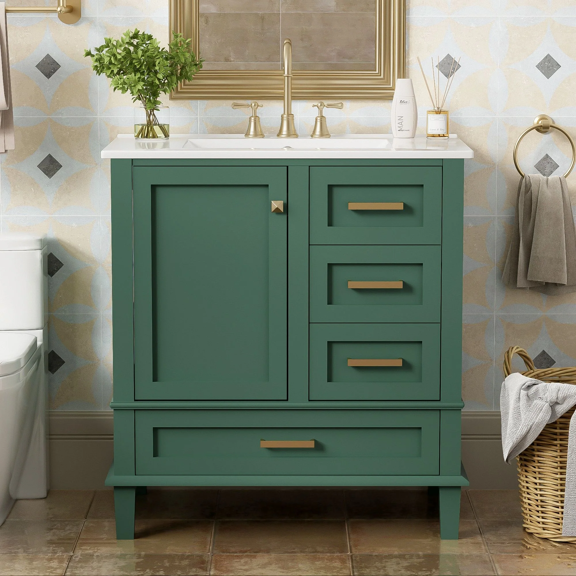 Bathroom Vanity, Modern Bathroom Cabinet With Sink Combo Set, Bathroom Storage Cabinet With A Soft Closing Door And 3 Drawers, Solid Wood Frame - Image 28
