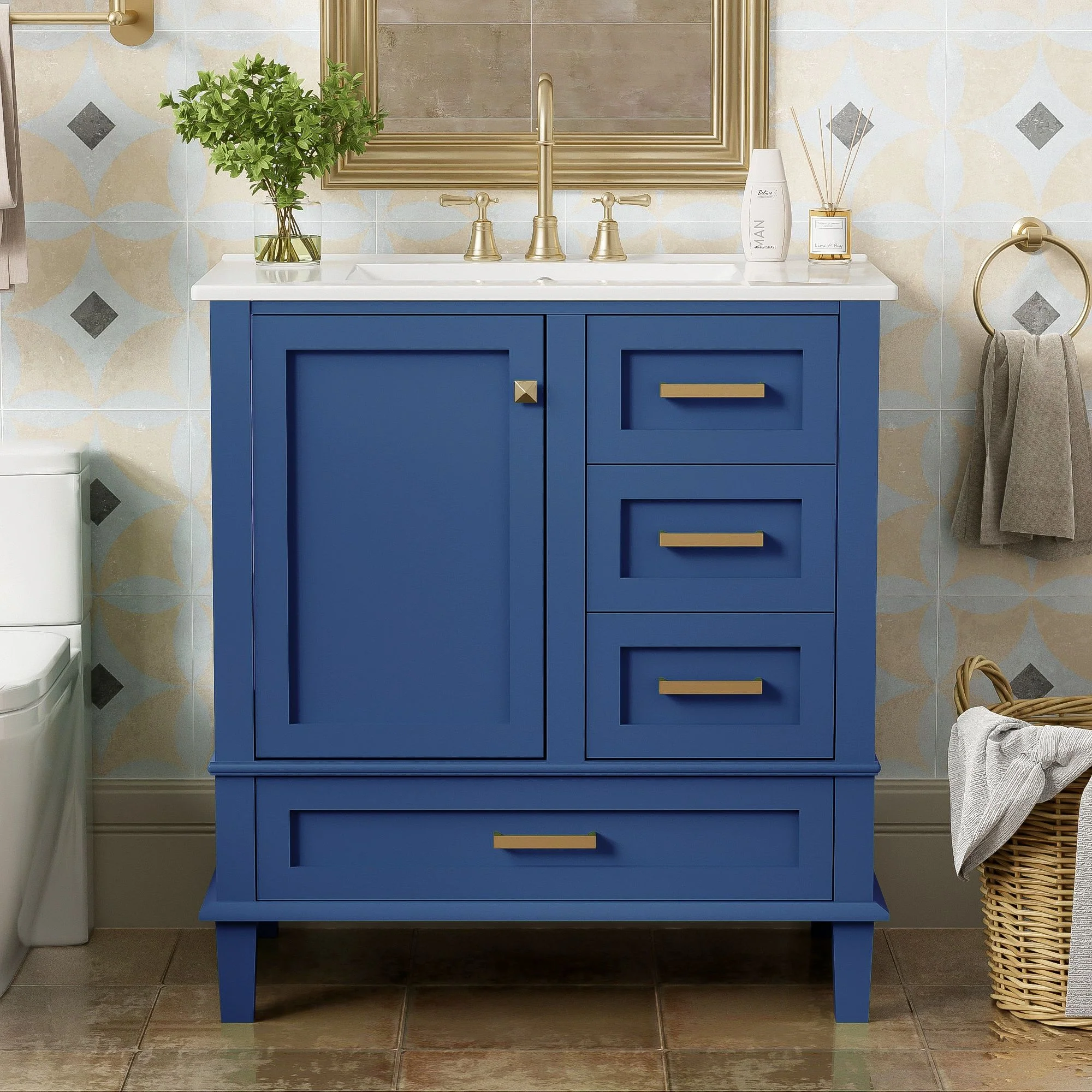 Bathroom Vanity, Modern Bathroom Cabinet With Sink Combo Set, Bathroom Storage Cabinet With A Soft Closing Door And 3 Drawers, Solid Wood Frame - Image 29