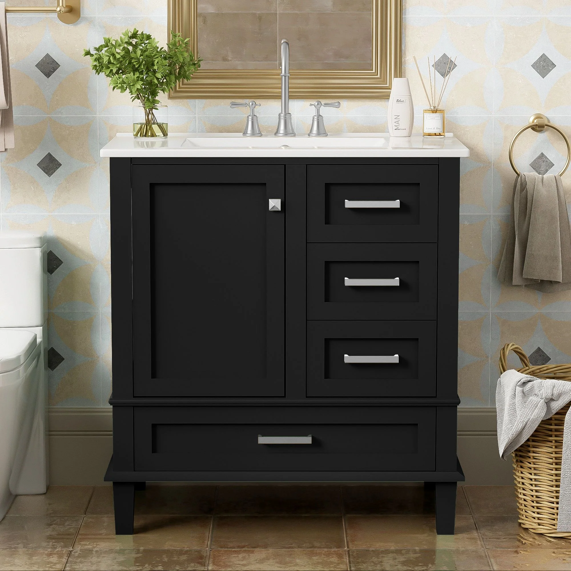 Bathroom Vanity, Modern Bathroom Cabinet With Sink Combo Set, Bathroom Storage Cabinet With A Soft Closing Door And 3 Drawers, Solid Wood Frame - Image 33
