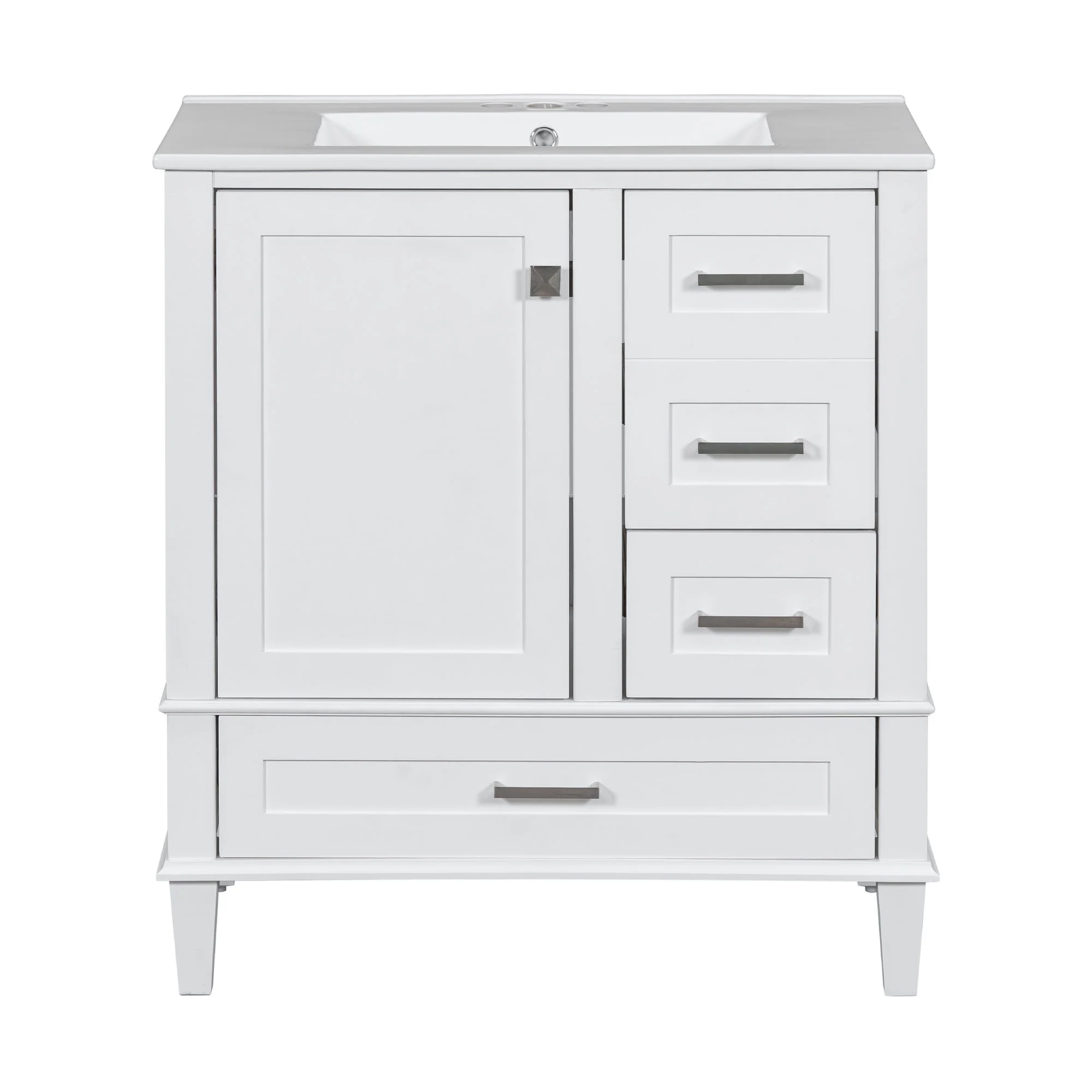 Bathroom Vanity, Modern Bathroom Cabinet With Sink Combo Set, Bathroom Storage Cabinet With A Soft Closing Door And 3 Drawers, Solid Wood Frame - Image 4