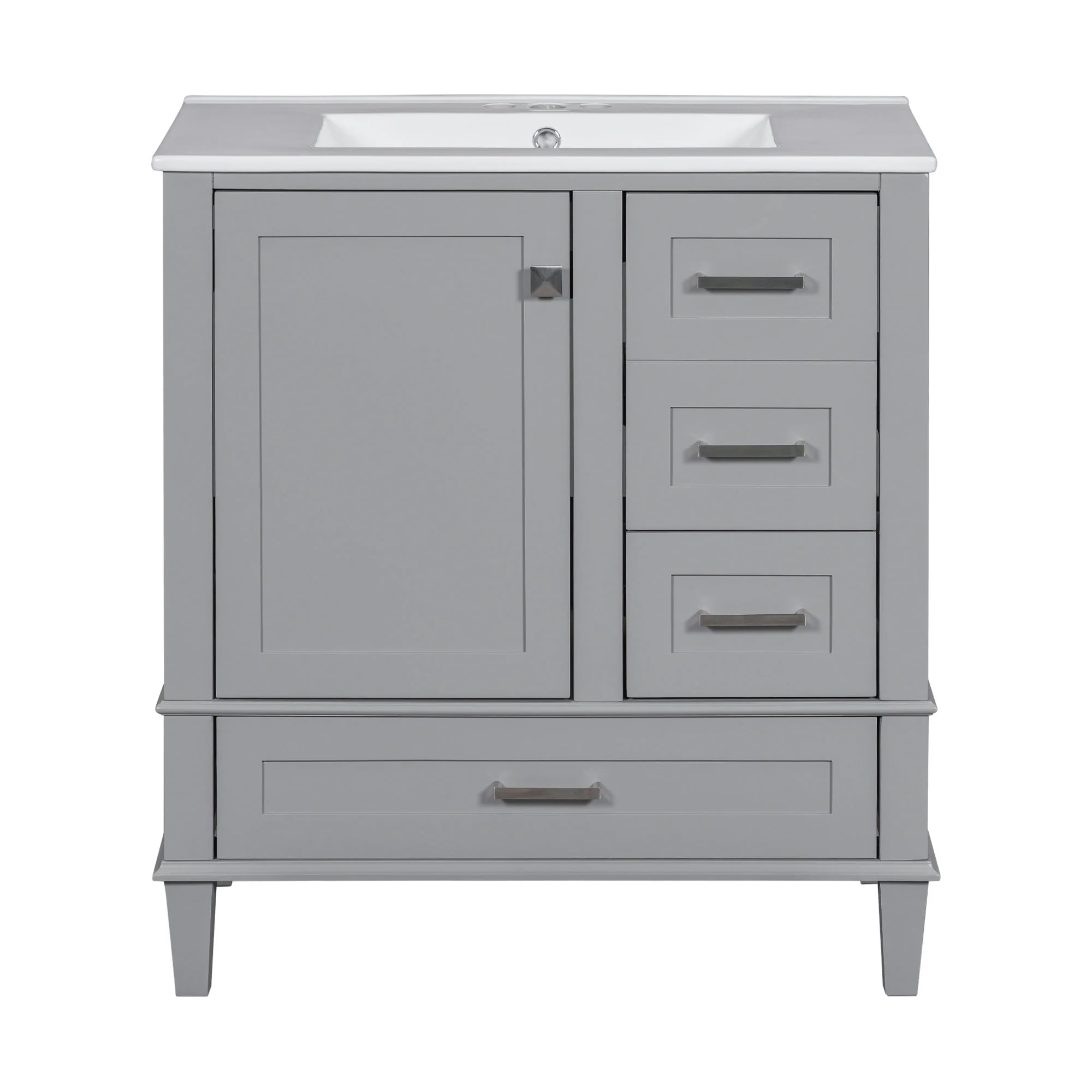Bathroom Vanity, Modern Bathroom Cabinet With Sink Combo Set, Bathroom Storage Cabinet With A Soft Closing Door And 3 Drawers, Solid Wood Frame - Image 8
