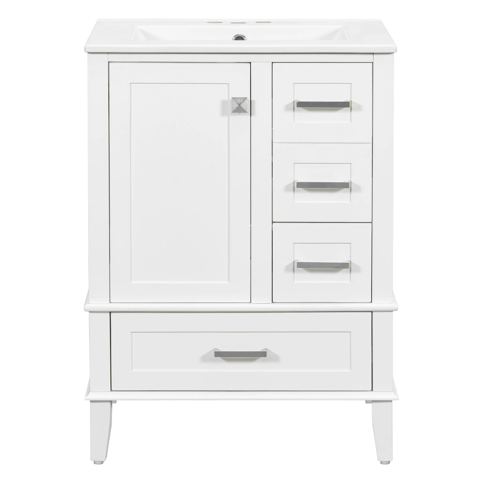 Bathroom Vanity, Modern Bathroom Cabinet With Sink Combo Set, Bathroom Storage Cabinet With A Soft Closing Door And 3 Drawers, Solid Wood Frame - Image 9