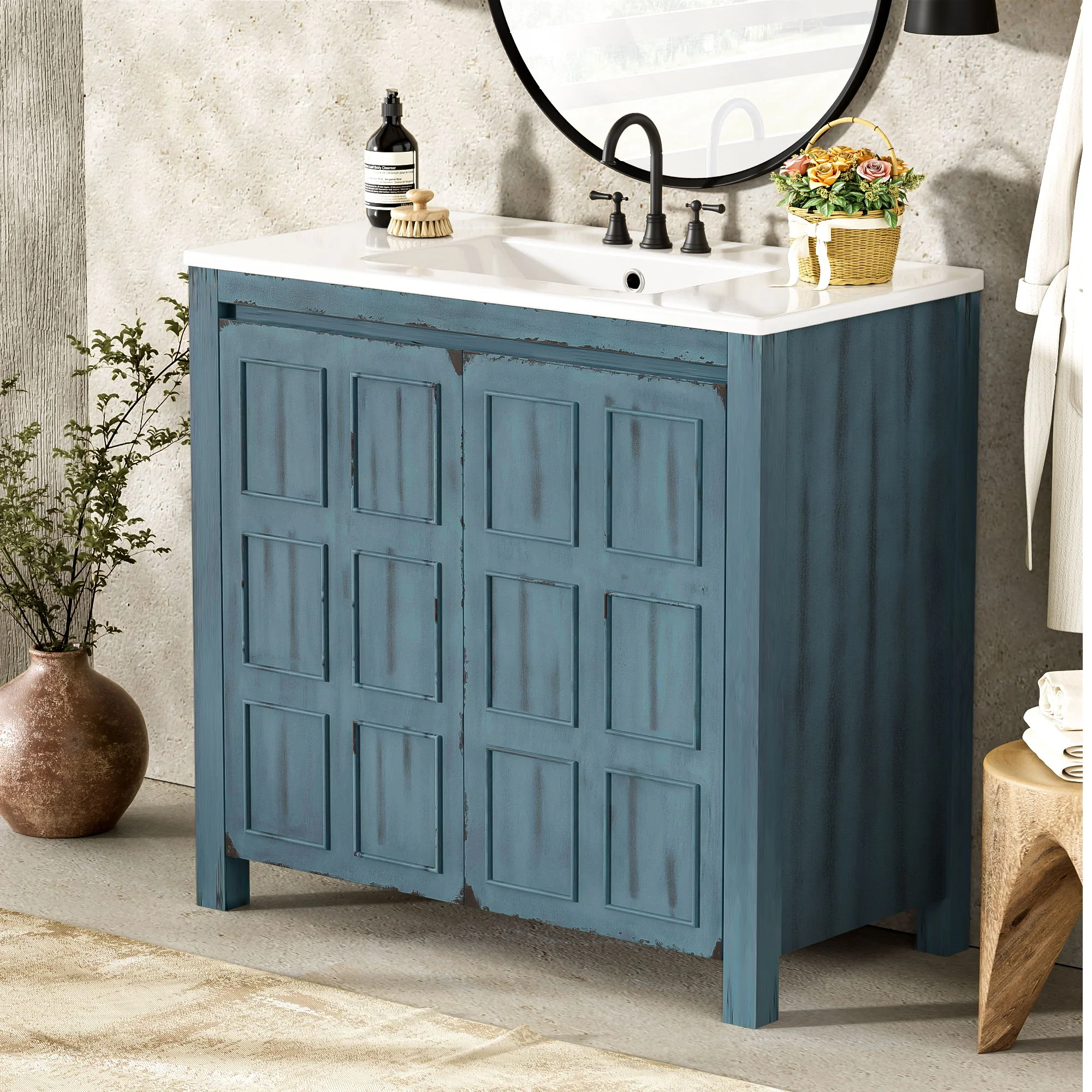 Bathroom Vanity Organizer With Sink, Combo Cabinet Set, Bathroom Storage Cabinet - Image 12