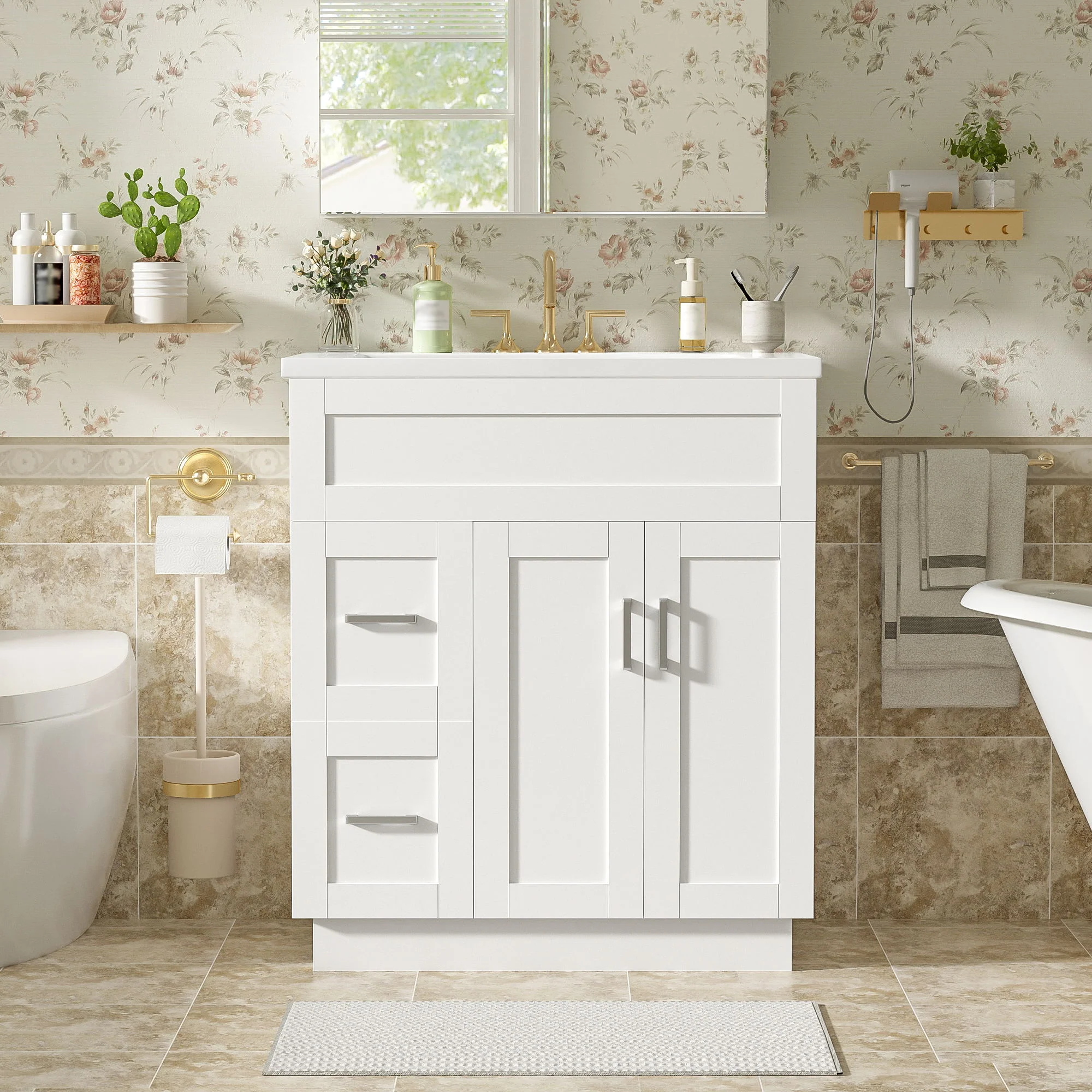 Bathroom Vanity With 2 Doors, 2 Drawers, Adjustable Shelf, Hidden Slides & Soft Close Hinges - Image 7