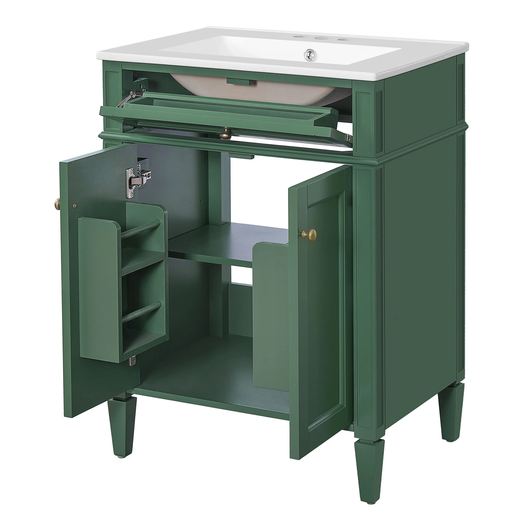 Bathroom Vanity With 2 Doors And Tip Out Drawer, Soft Closing Hinges - Image 2