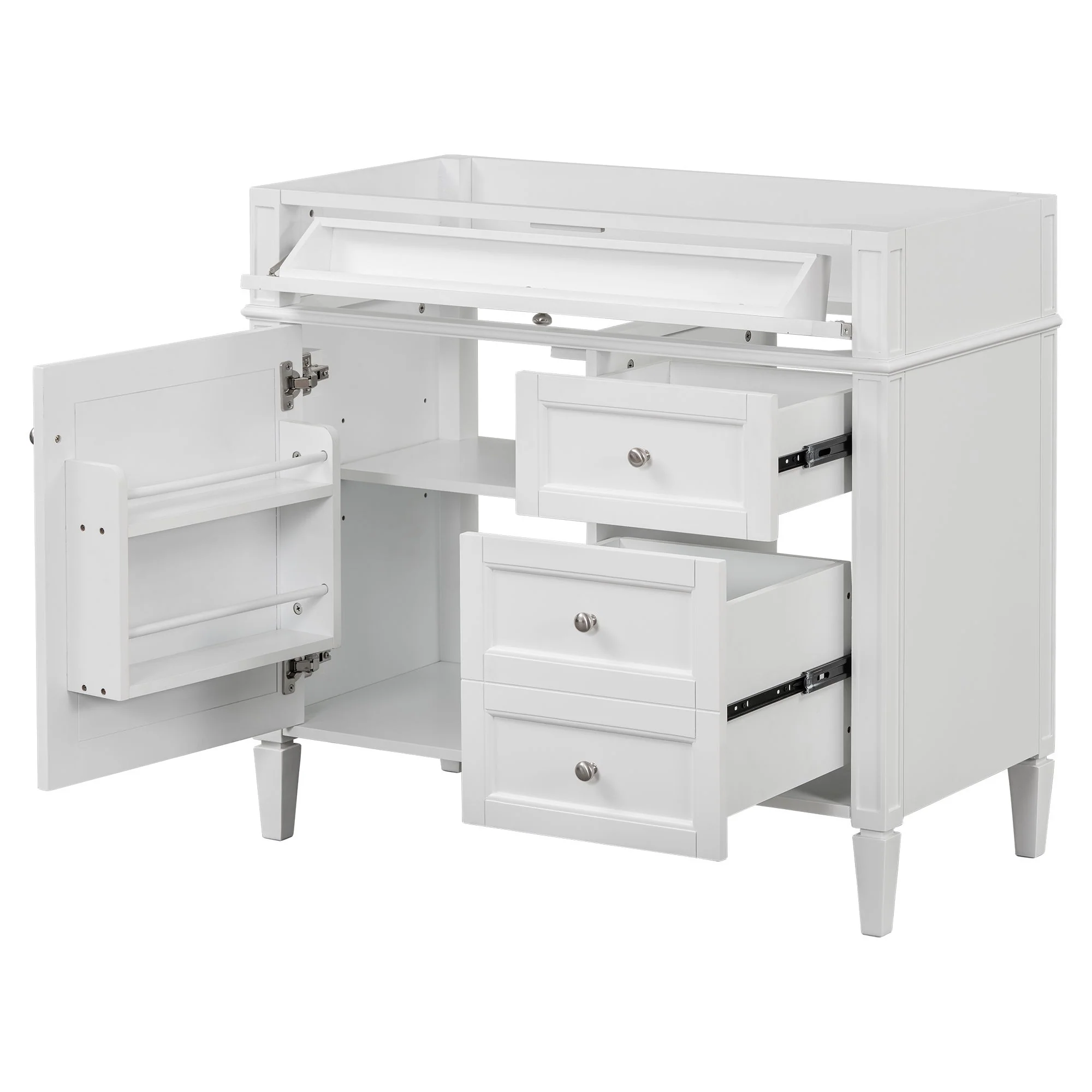 Bathroom Vanity With 2 Drawers And Tip-Out Drawer, Storage Cabinet - Image 51