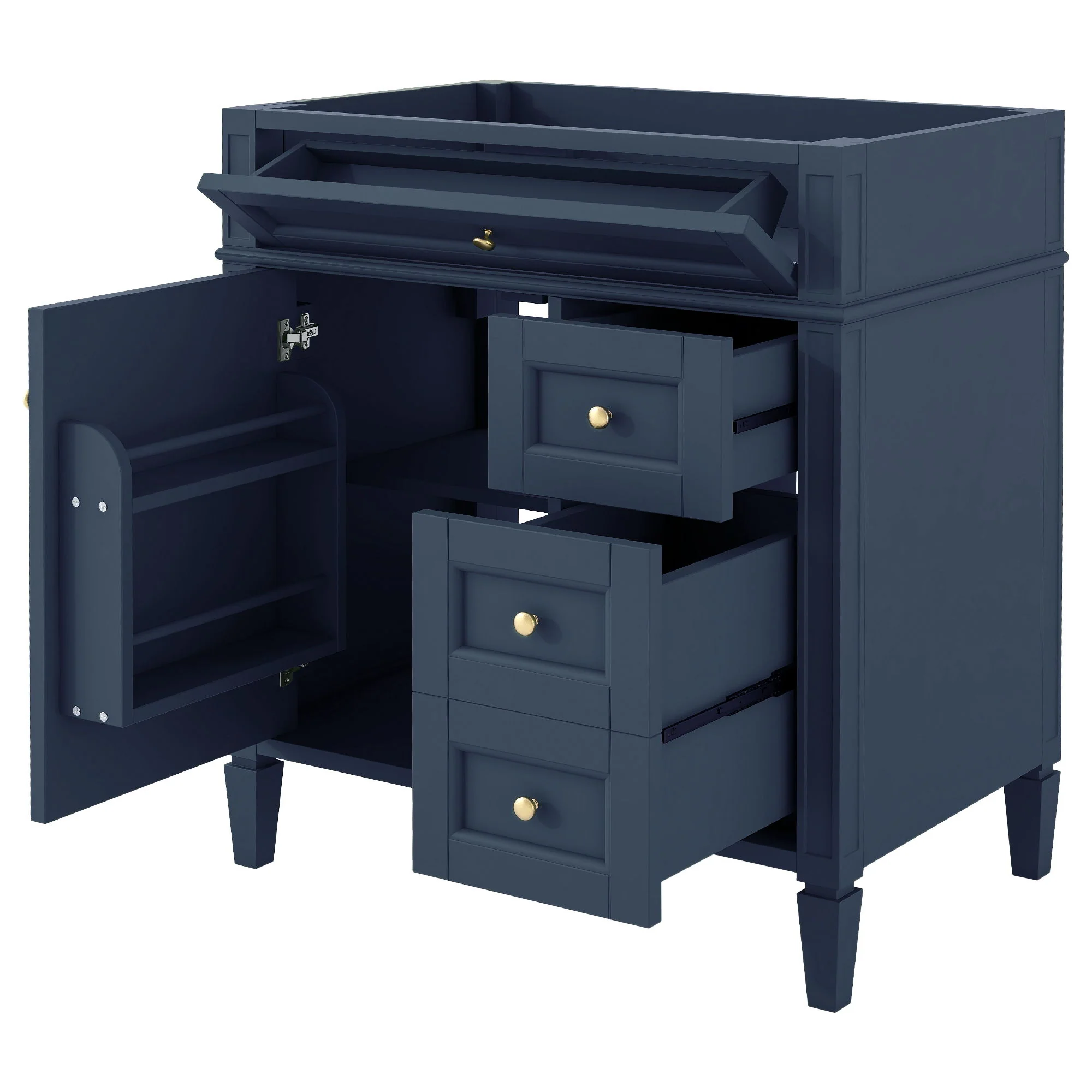 Bathroom Vanity With 2 Drawers And Tip-Out Drawer, Storage Cabinet - Image 75