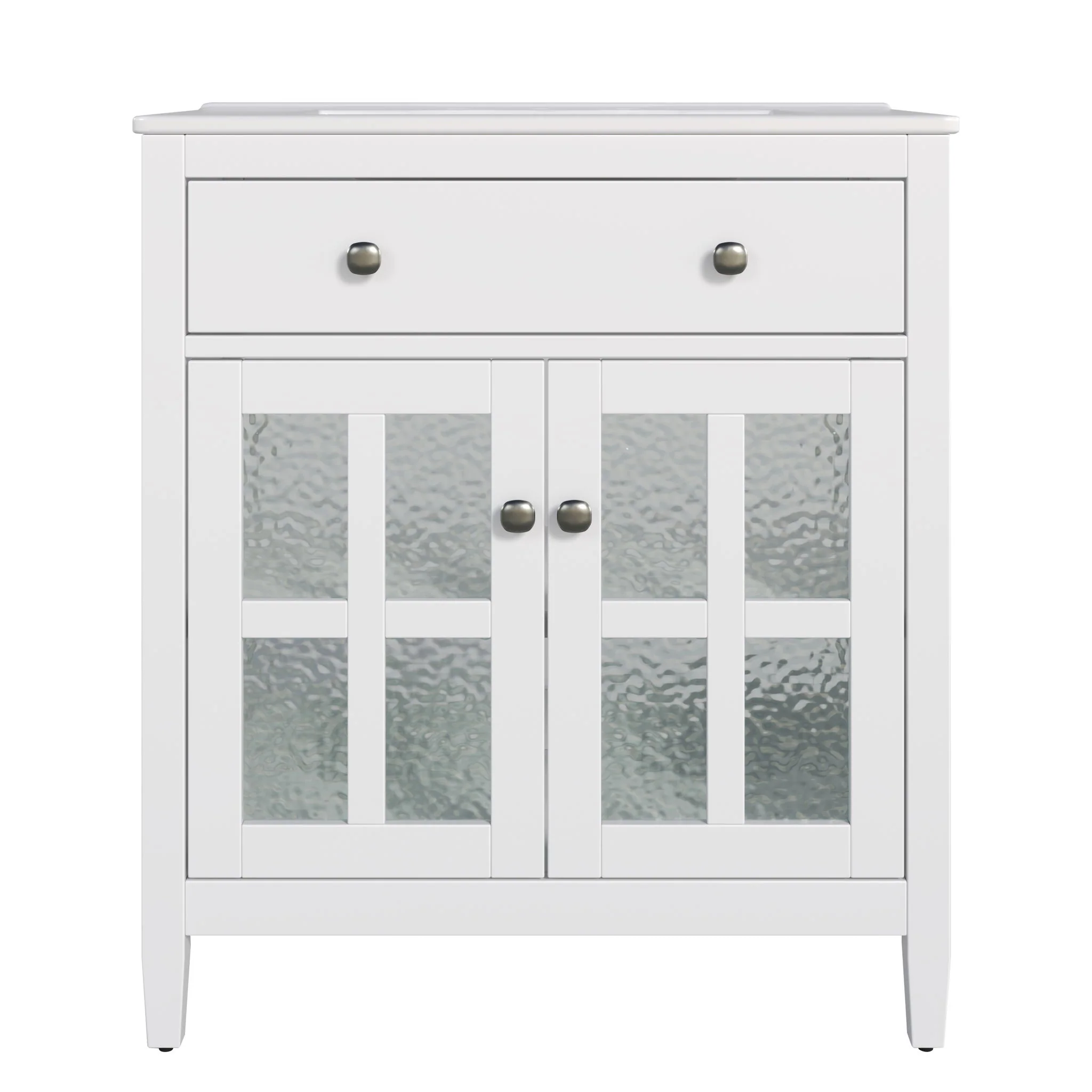 Bathroom Vanity With Ceramic Sink, Adjustable Shelf & Tip Out Tray - Image 2