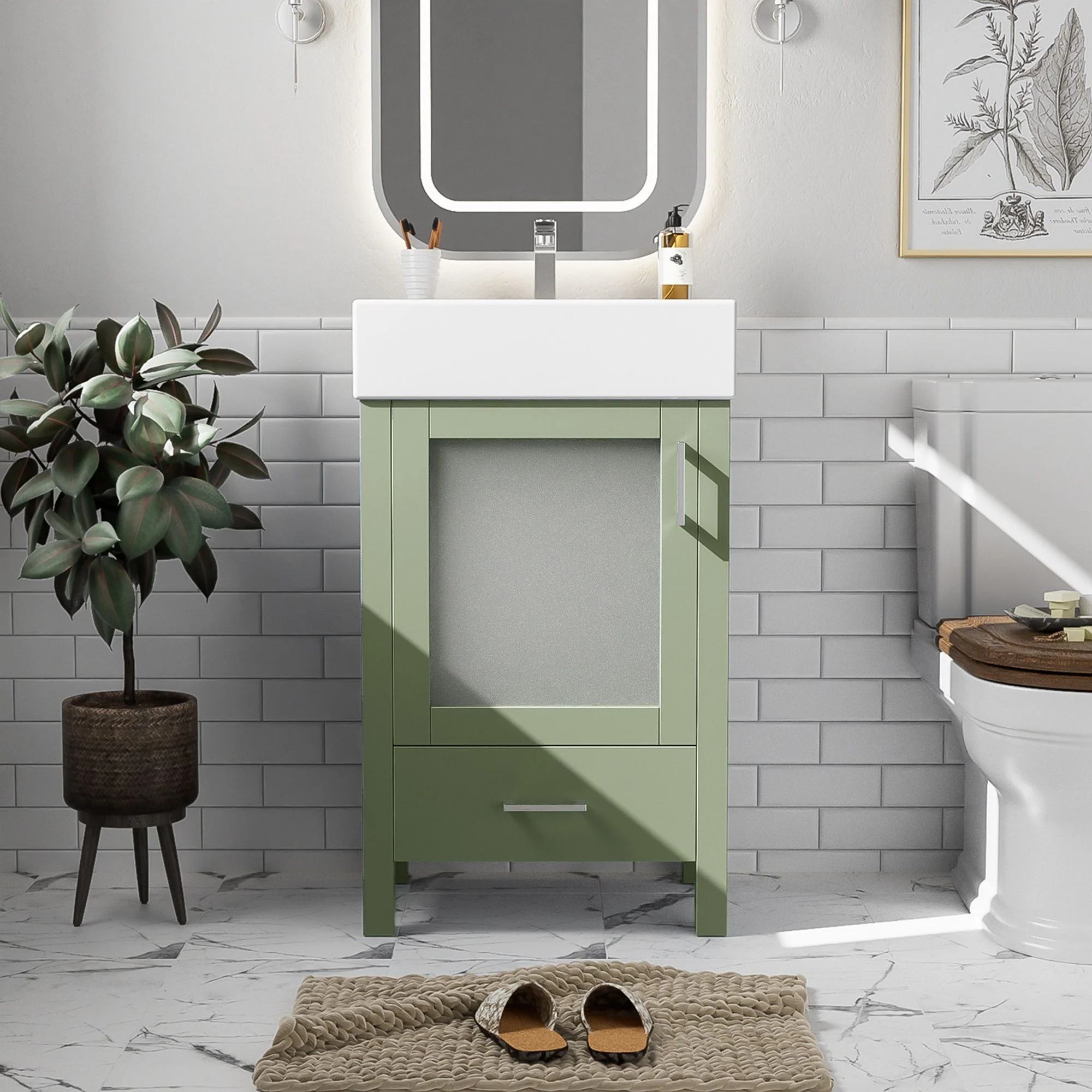 Bathroom Vanity With Ceramic Sink And Ample Storage, Ideal For Small Bathrooms - Image 5