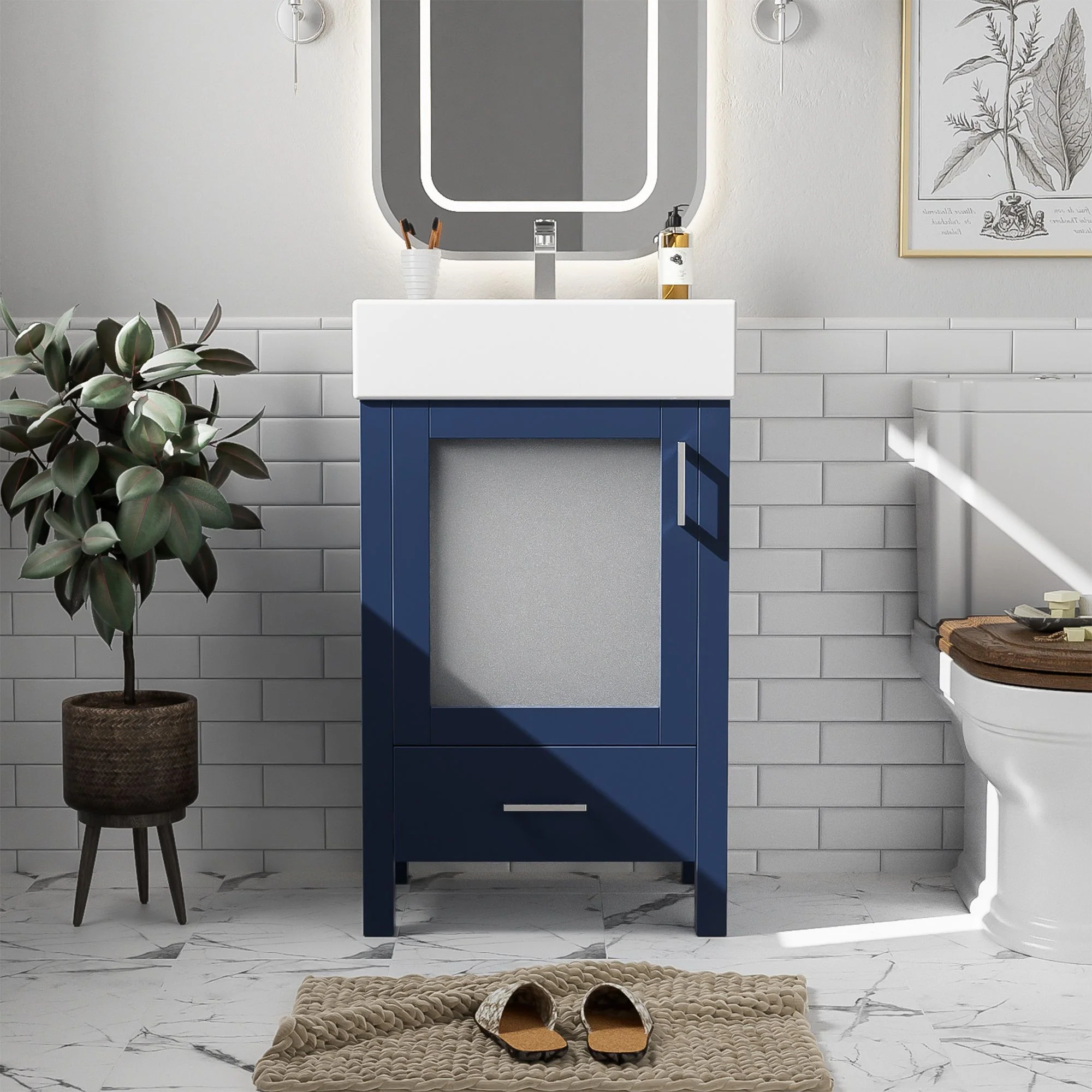Bathroom Vanity With Ceramic Sink And Ample Storage, Ideal For Small Bathrooms - Image 6