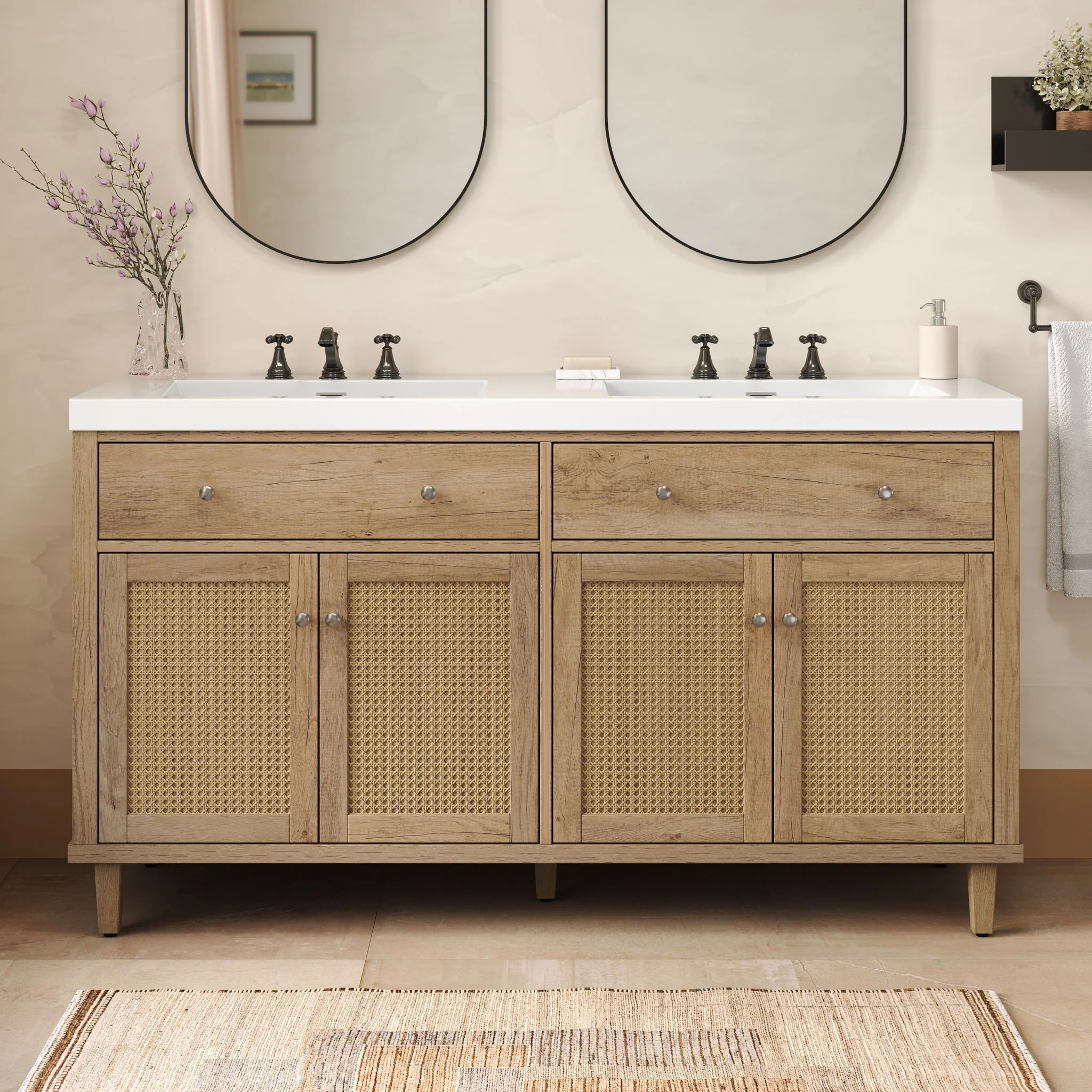 Bathroom Vanity With Double Sink, Large Storage Space - Image 4