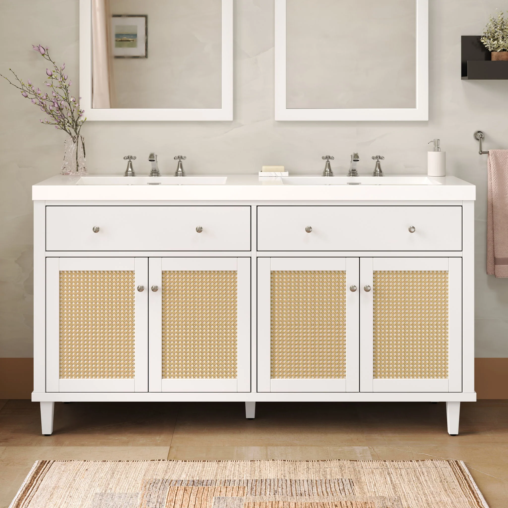 Bathroom Vanity With Double Sink, Large Storage Space - Image 6