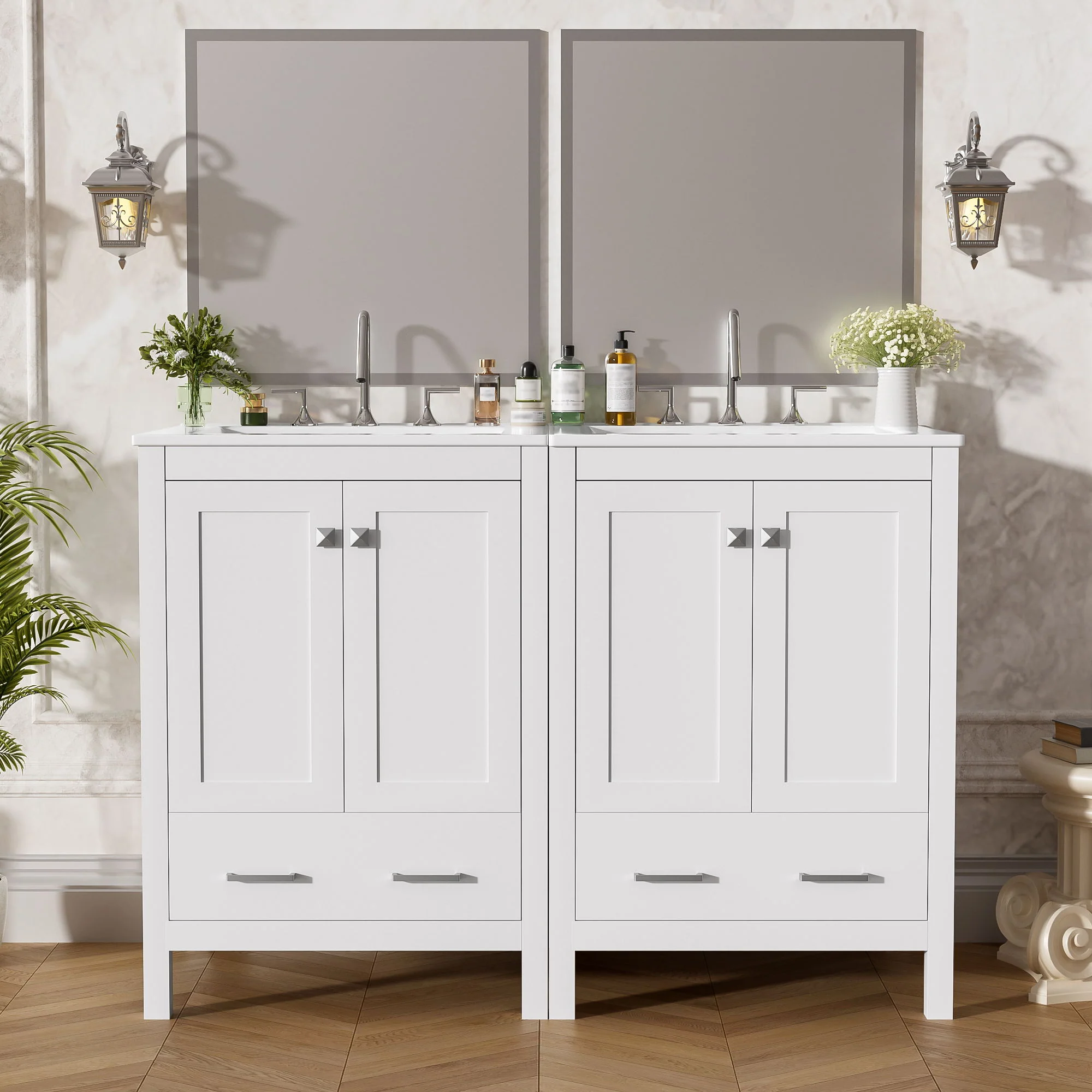 Bathroom Vanity With Integrated Undermount Ceramic Sink, 2 Doors And 1 Drawer, Soft Close Hinges - Image 12