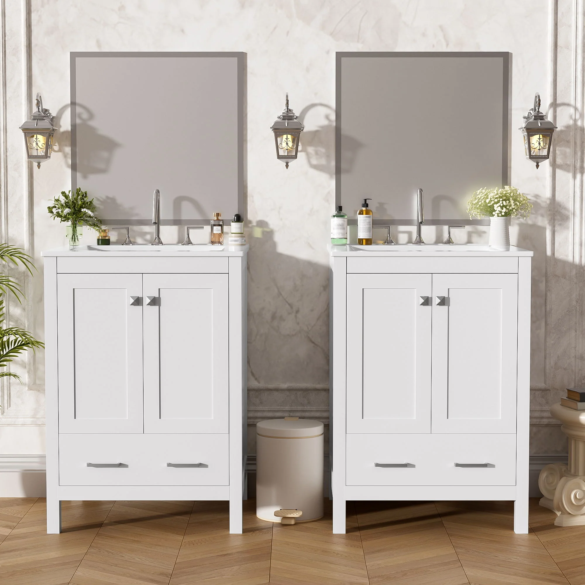 Bathroom Vanity With Integrated Undermount Ceramic Sink, 2 Doors And 1 Drawer, Soft Close Hinges - Image 24
