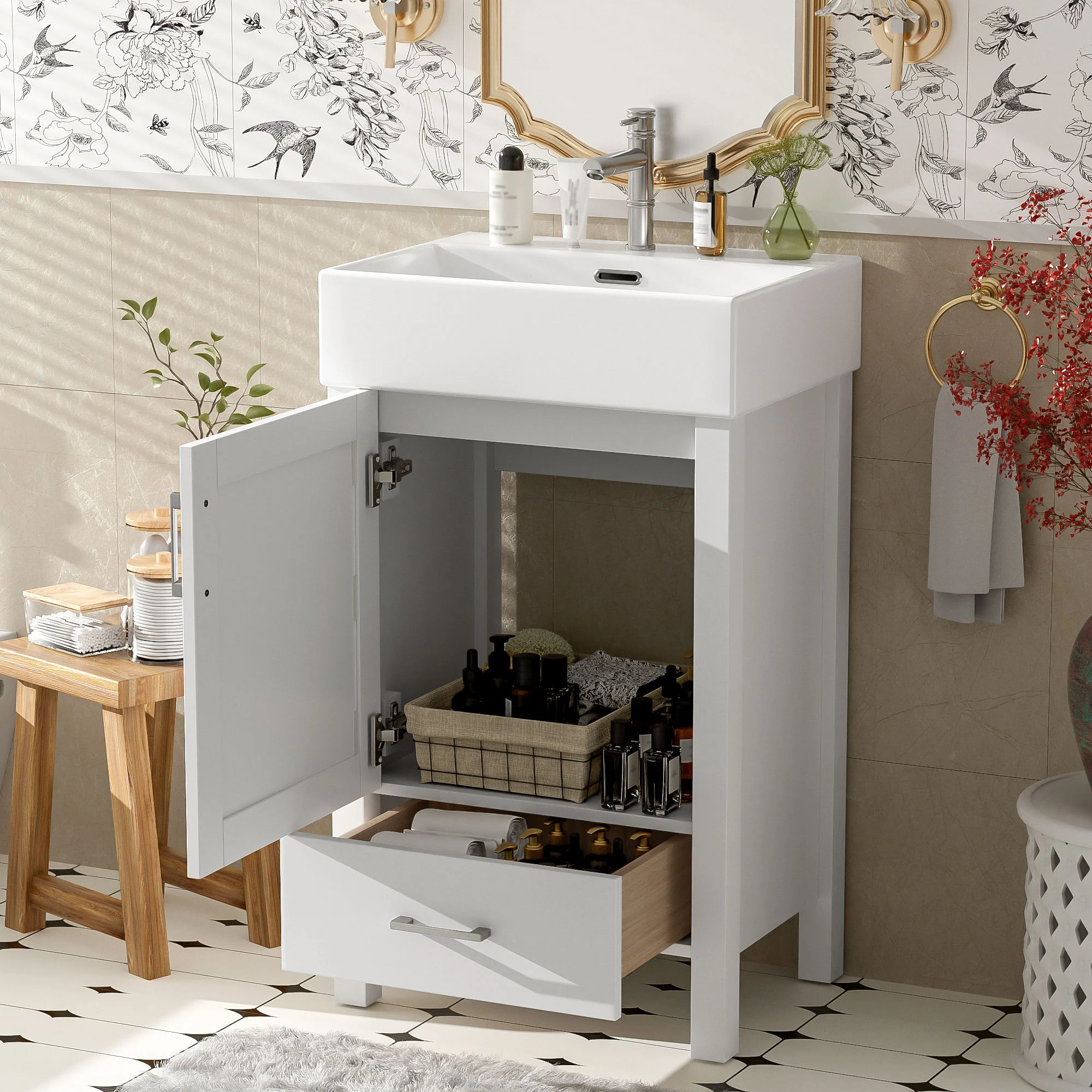 Bathroom Vanity With Sink, Frame And Drawer - Image 4