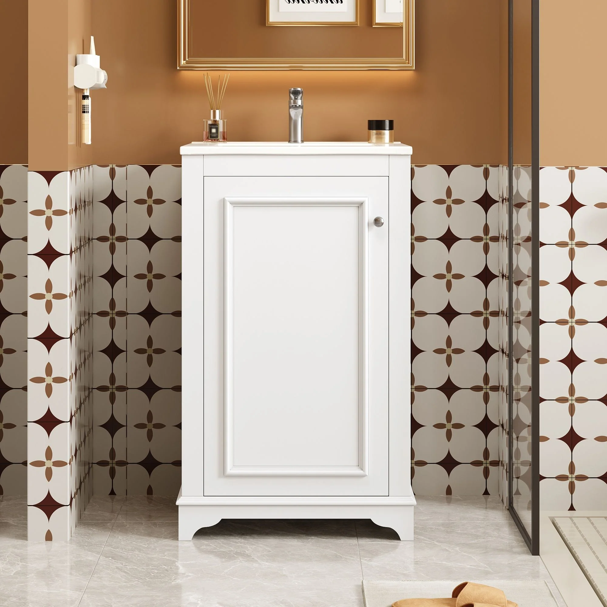 Bathroom Vanity With Sink, Freestanding Single Cabinet Set, Soft Close Door, Adjustable Shelf - Image 6