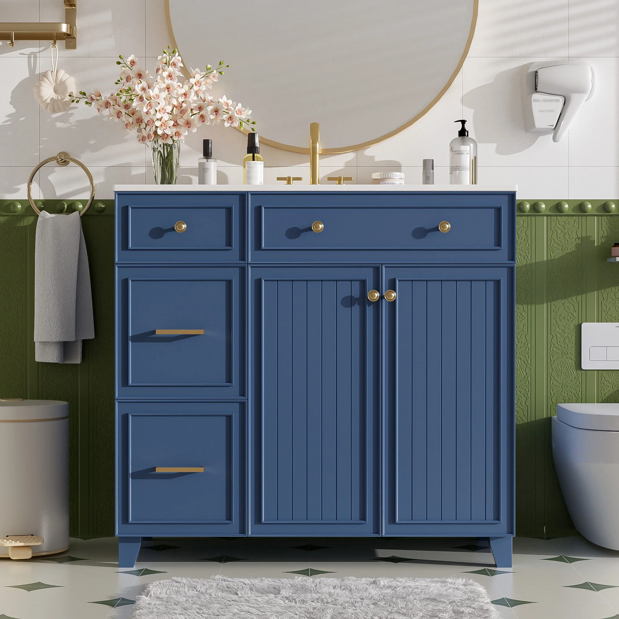 Bathroom Vanity With Sink, Soft Close Doors, Adjustable Shelves - Image 5
