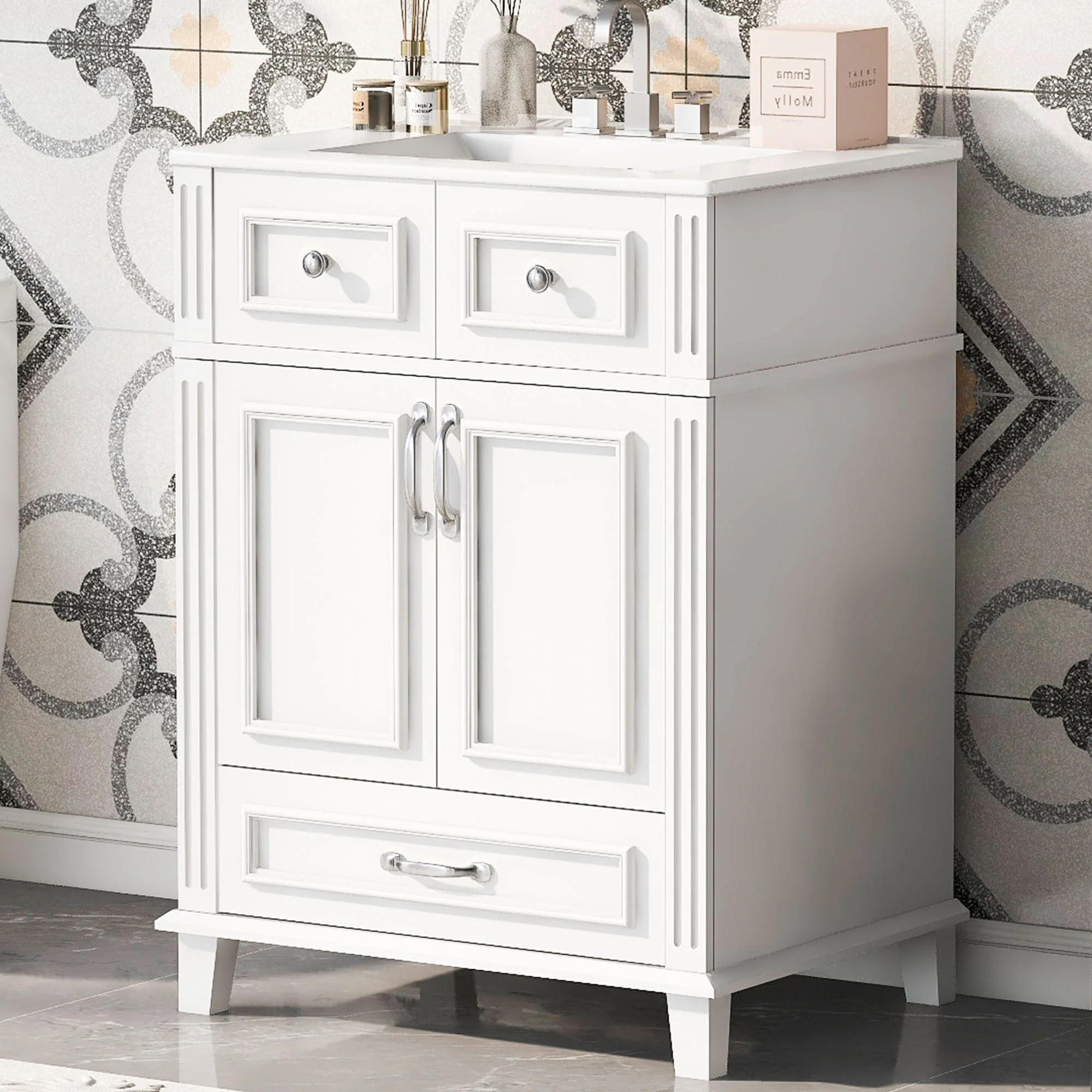 Bathroom Vanity With Sink, Storage Cabinet - Image 5
