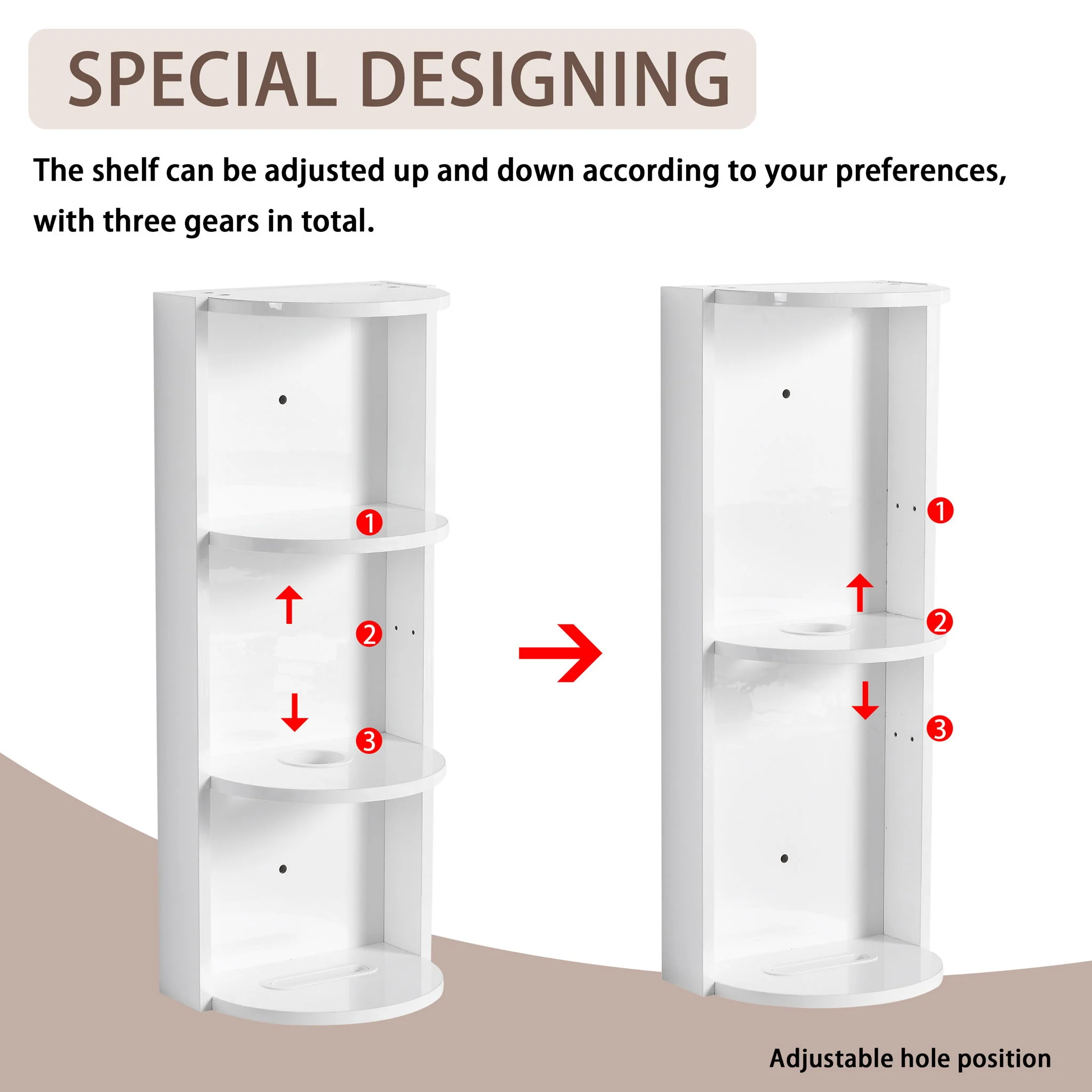 Bathroom Wall Mounted Storage Rack With Float Mounting Design - Image 8