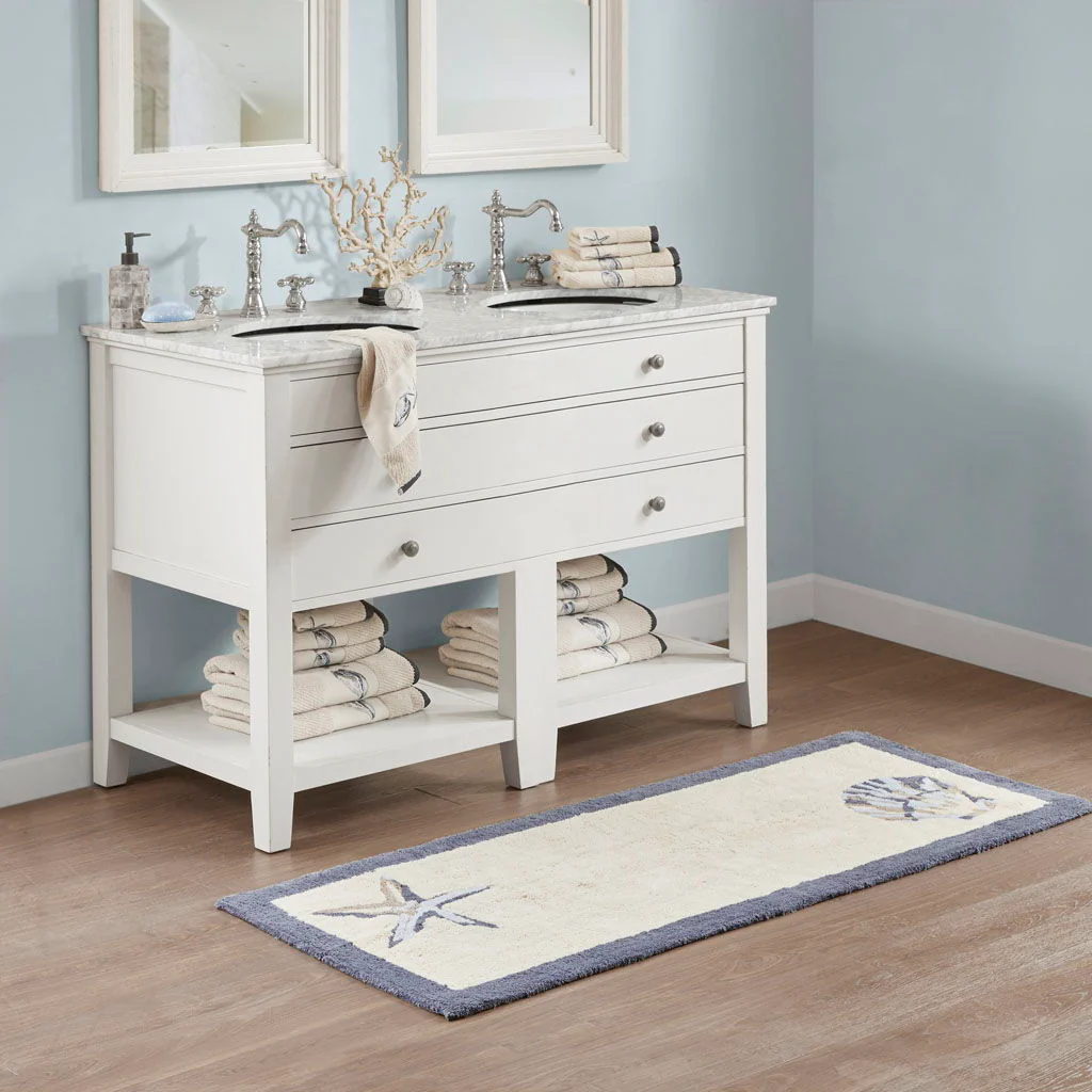 Bayside - 21" x 34" Tufted Bath Rug - Blue - Image 3