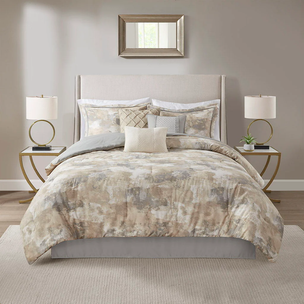 Beacon - King Piece Comforter (Set of 7) - Gray - Image 4