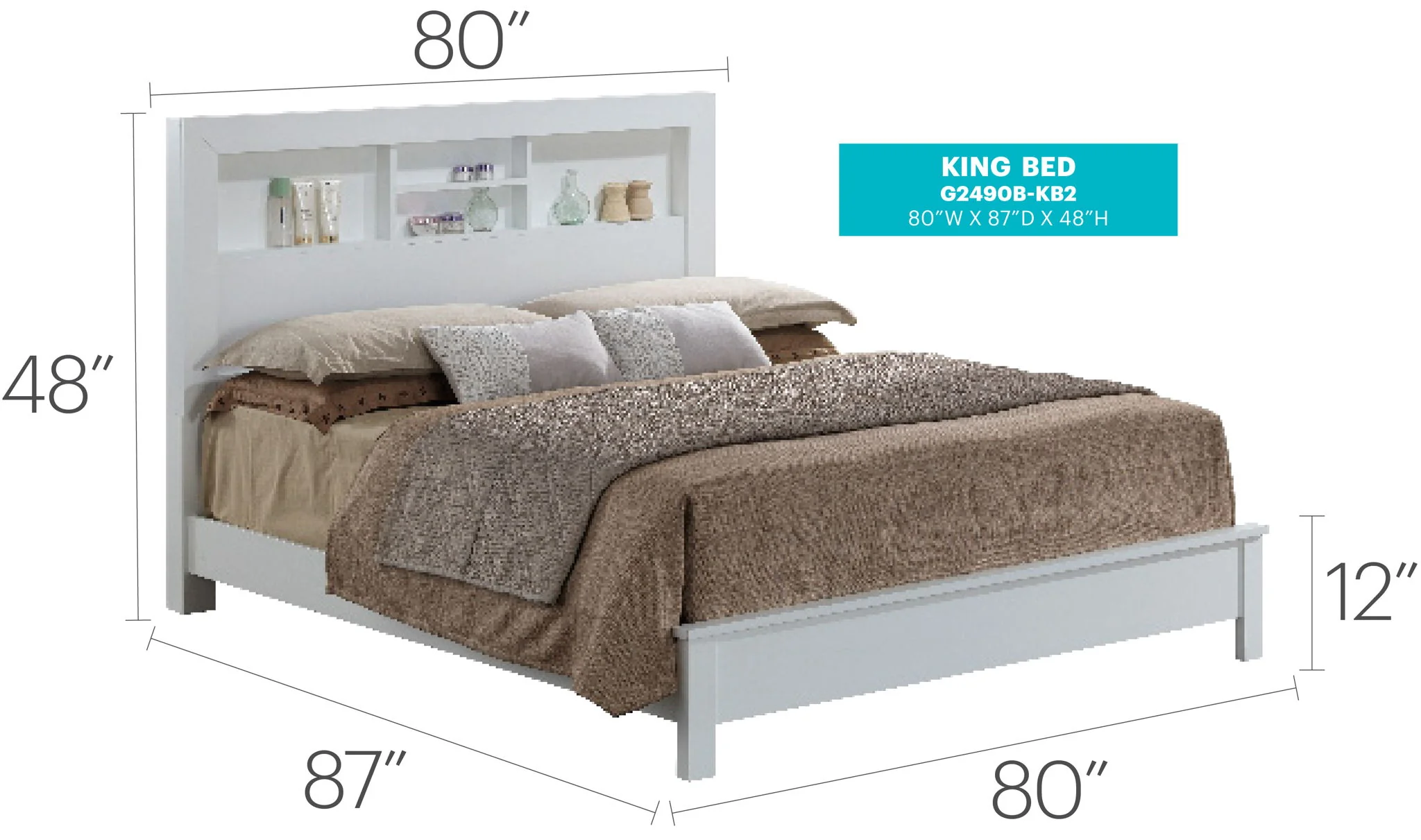 Bed With Transitional Design Stylish - Image 25