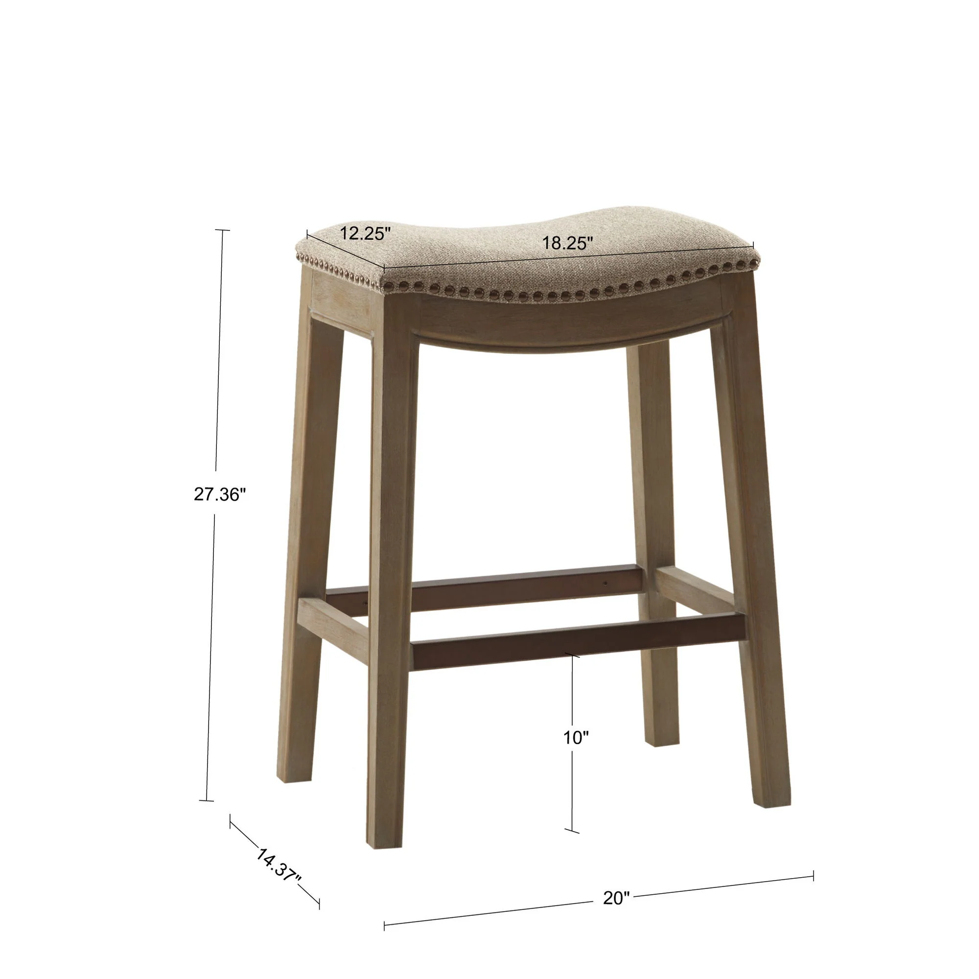 Belfast - Saddle Counter Stool - Linen - Image 3