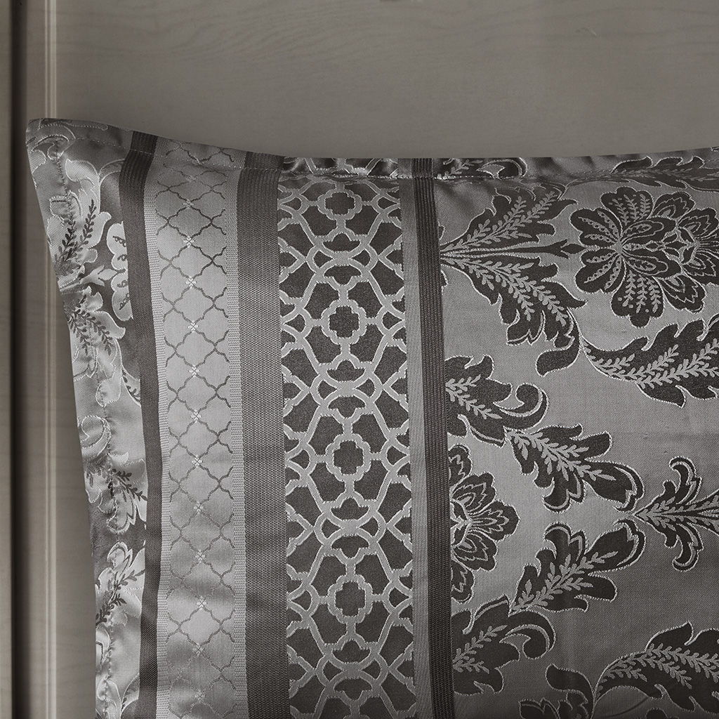 Bellagio - Queen 7 Piece Comforter Set - Gray - Image 3