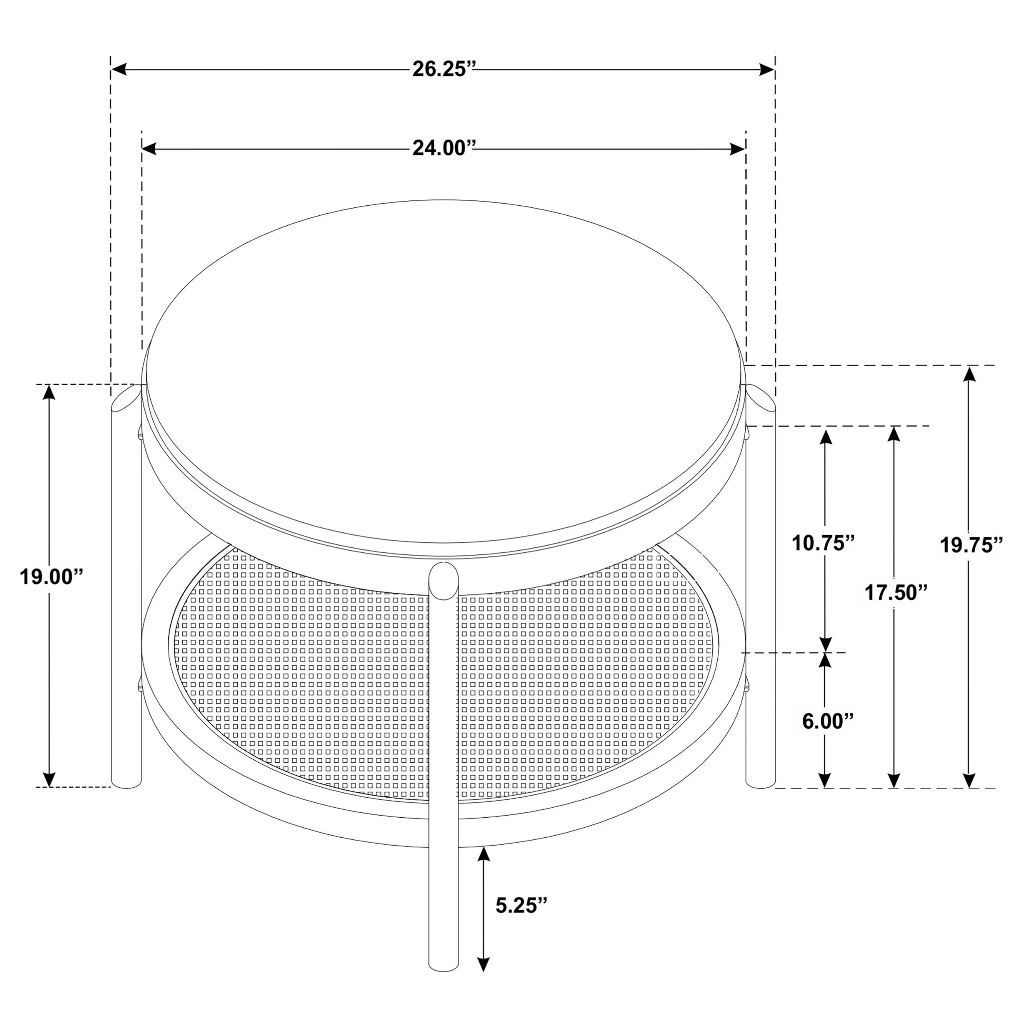 Benson - Round Table With Storage Shelf - Image 14