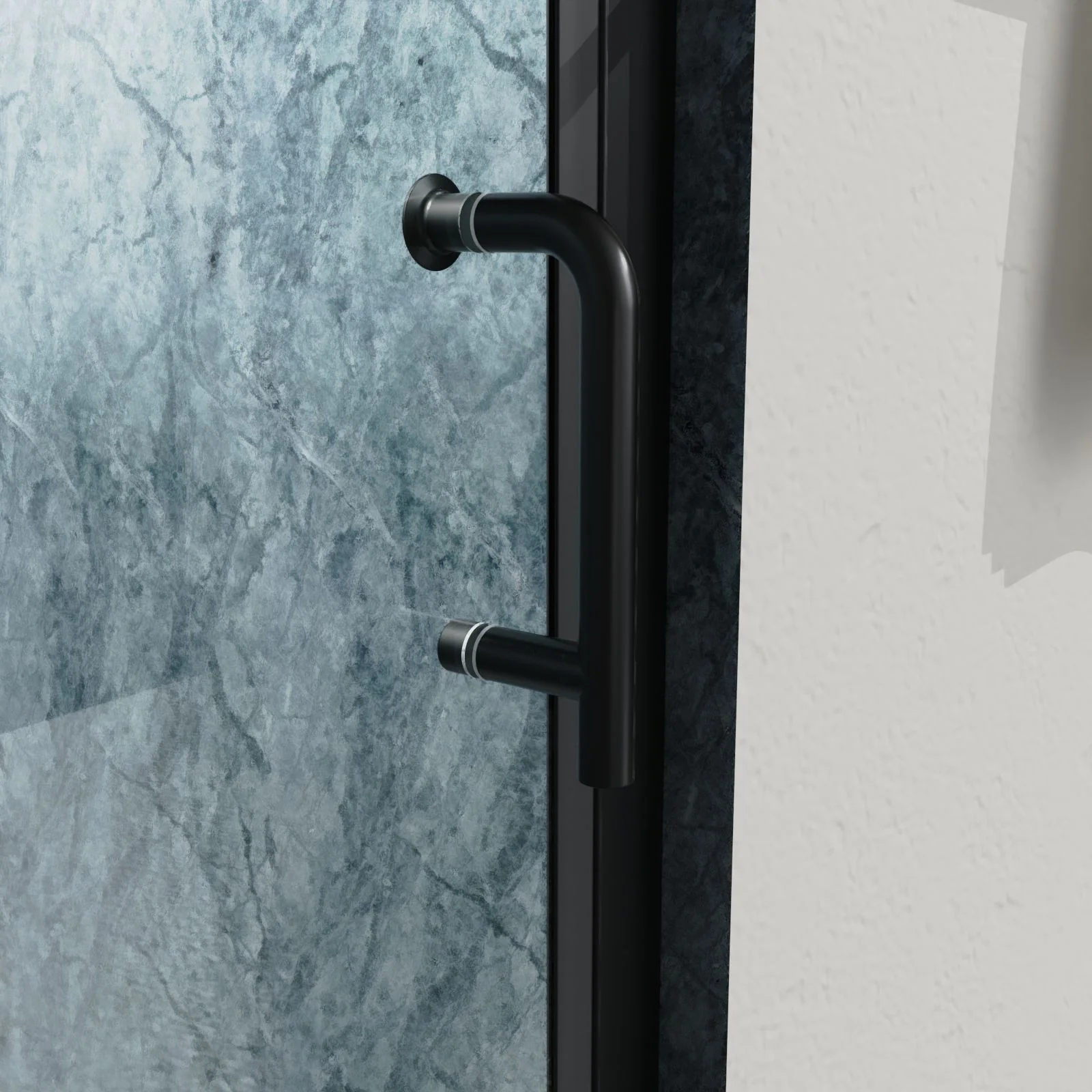 Bi-Fold Semi-Frameless Shower Doors In Matte With Clear Glass - Image 4