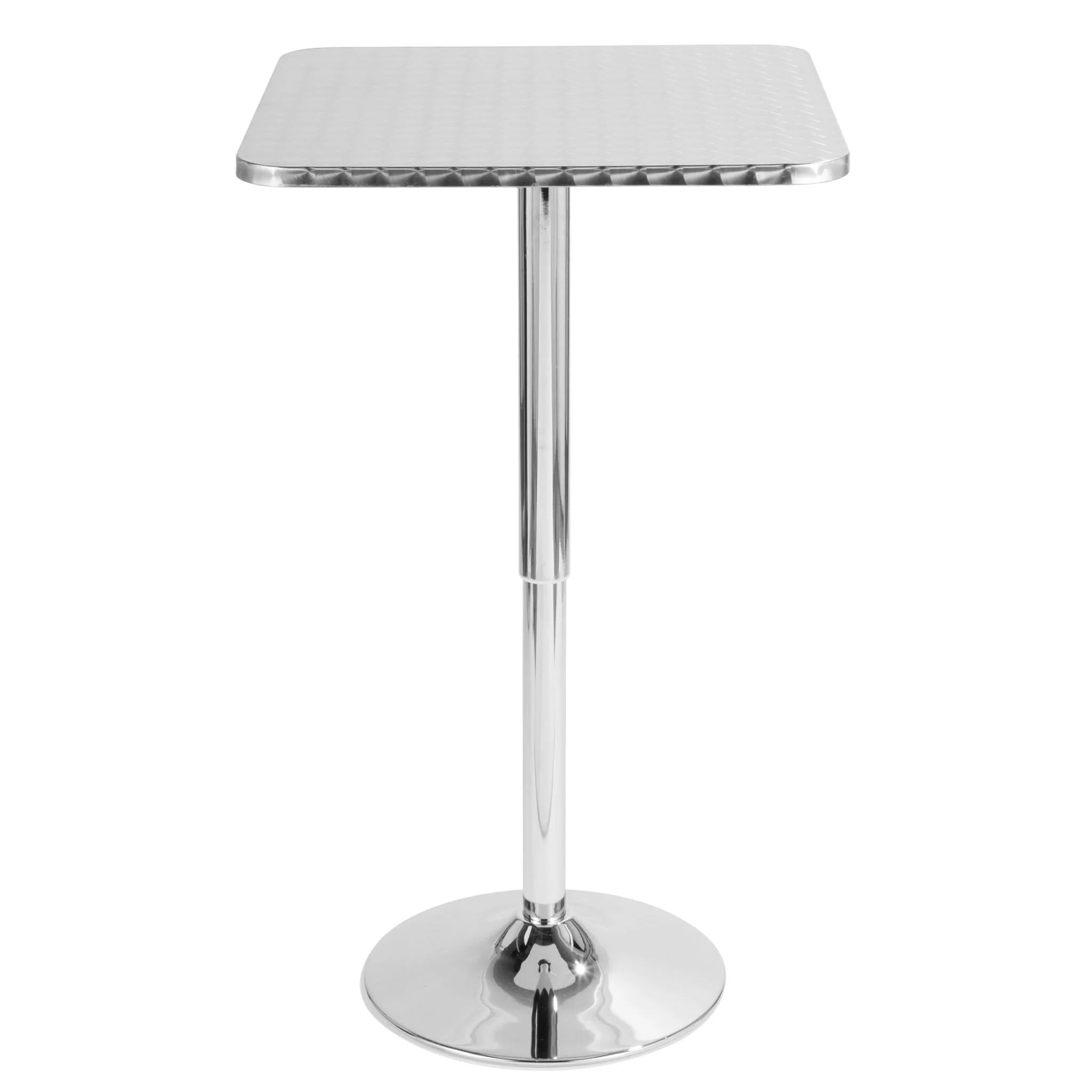 Bistro - Contemporary Adjustable Square Bar Table - Silver - Image 2