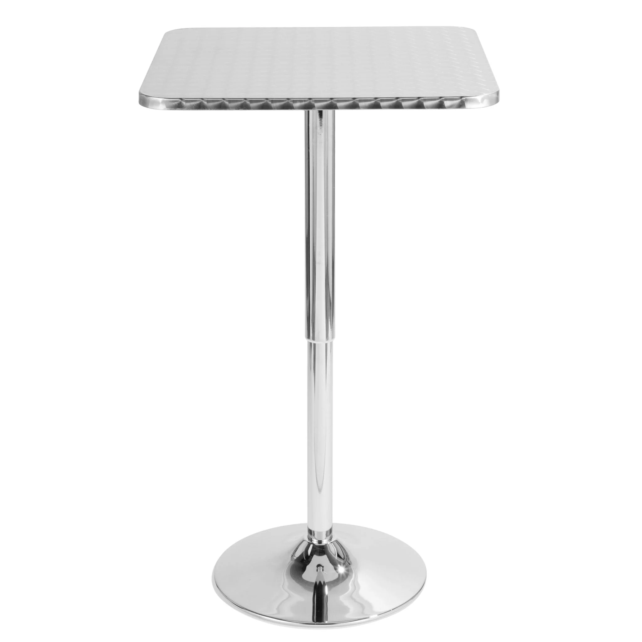 Bistro - Contemporary Adjustable Square Bar Table - Silver - Image 4