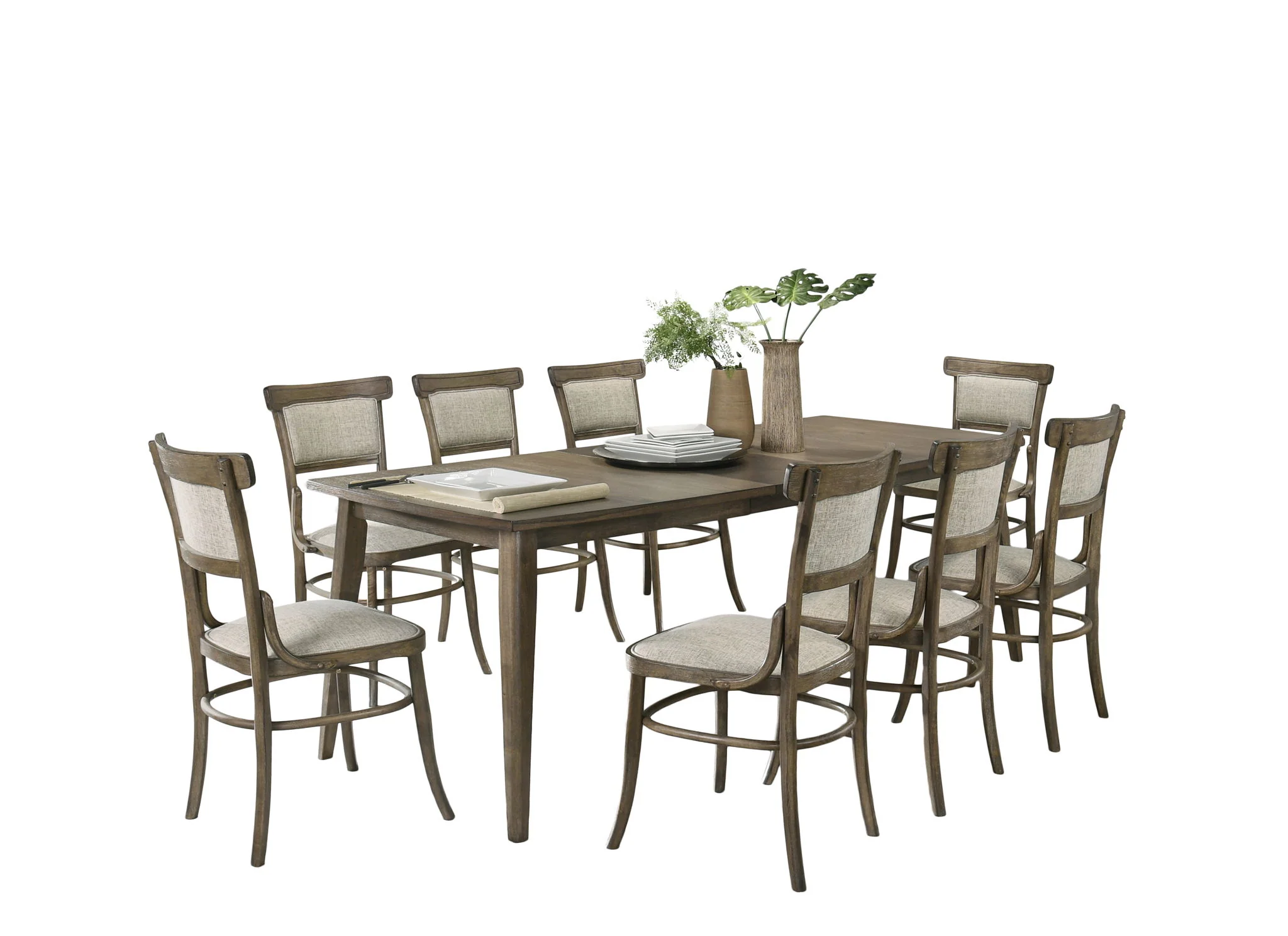 Bistro - Dining Table With Off Fabric Dining Chairs - Image 5
