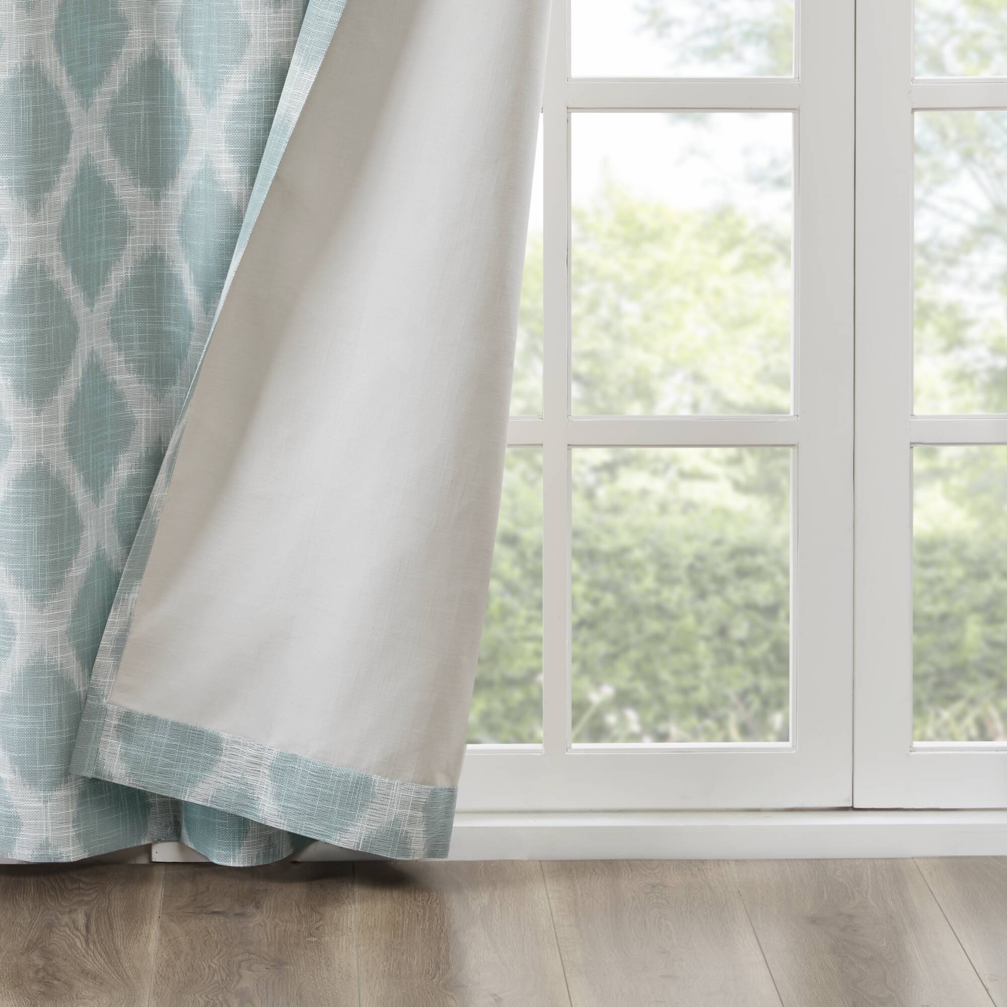 Blakesly - Printed Ikat Blackout Panel - Aqua - Image 3