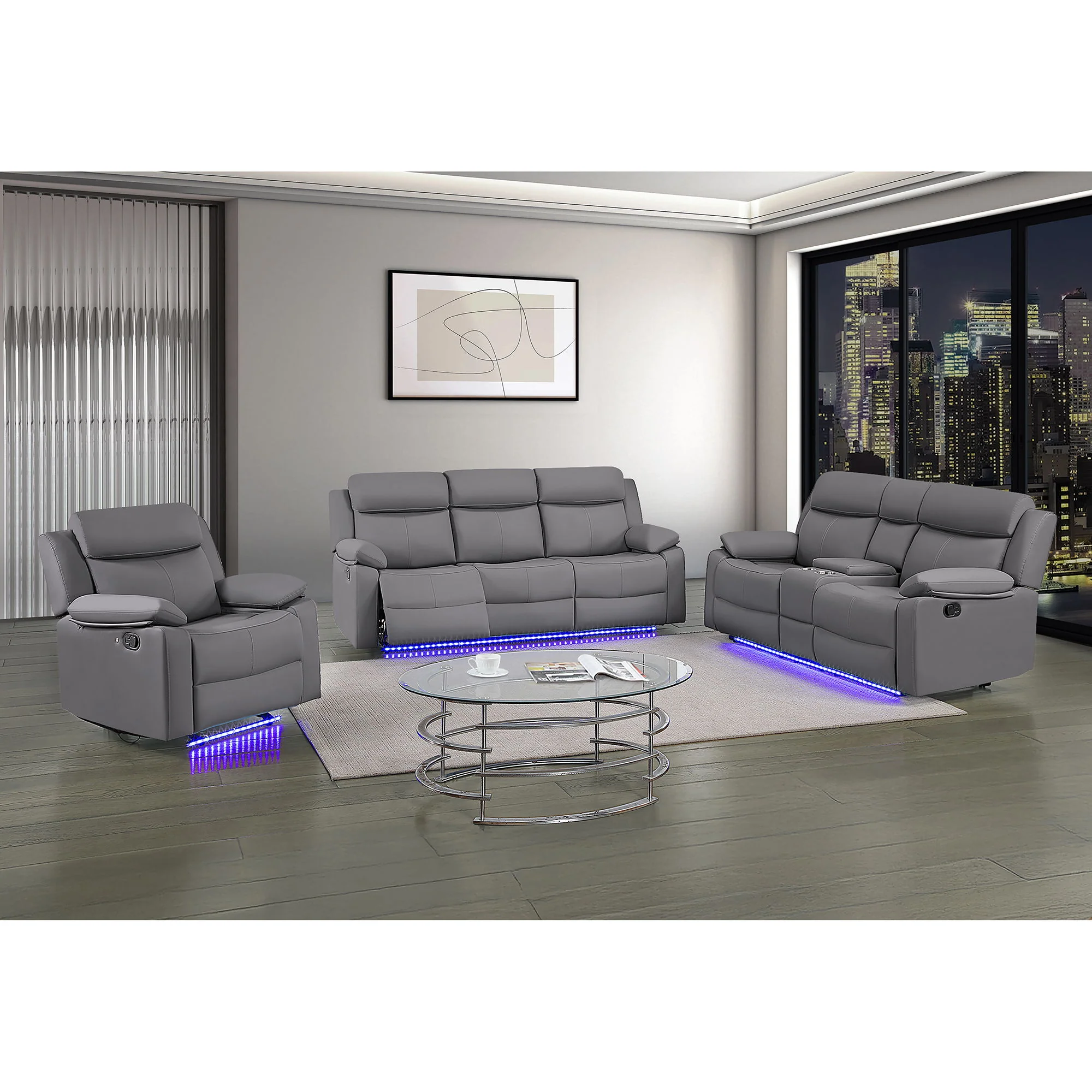 Blanche - Reclining Sofa With LED Lights - Image 8