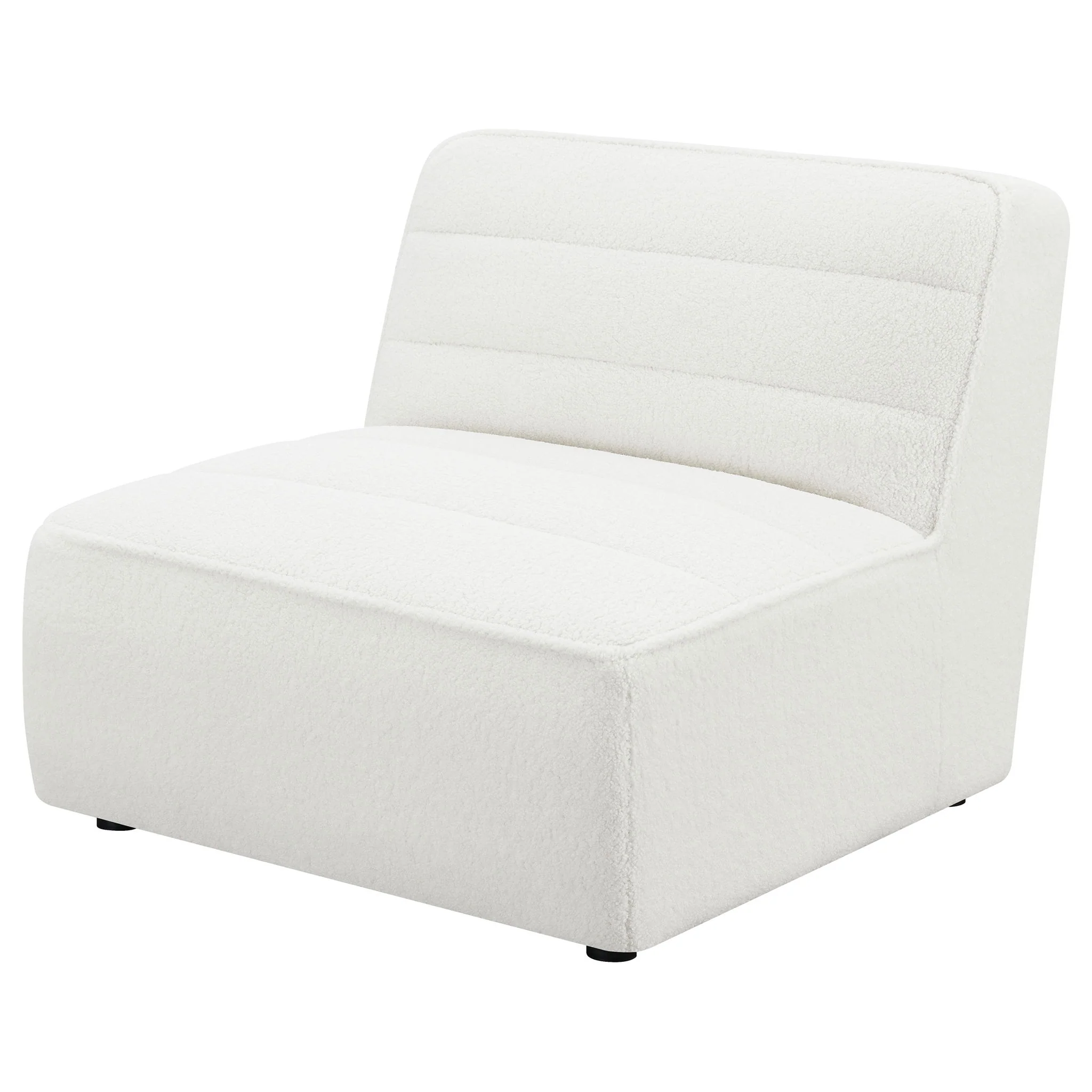 Bonnie - Upholstered Armless Chair With Channel Tufting - Ivory - Image 4
