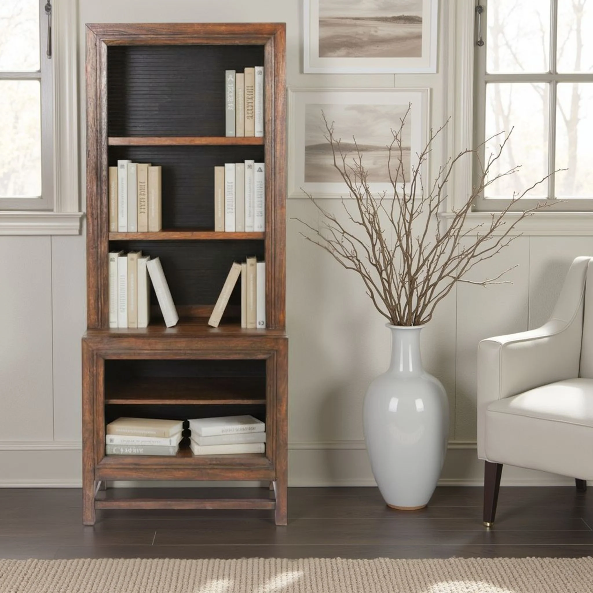Bookcase Pier, 2 Tone - Brown - Image 4