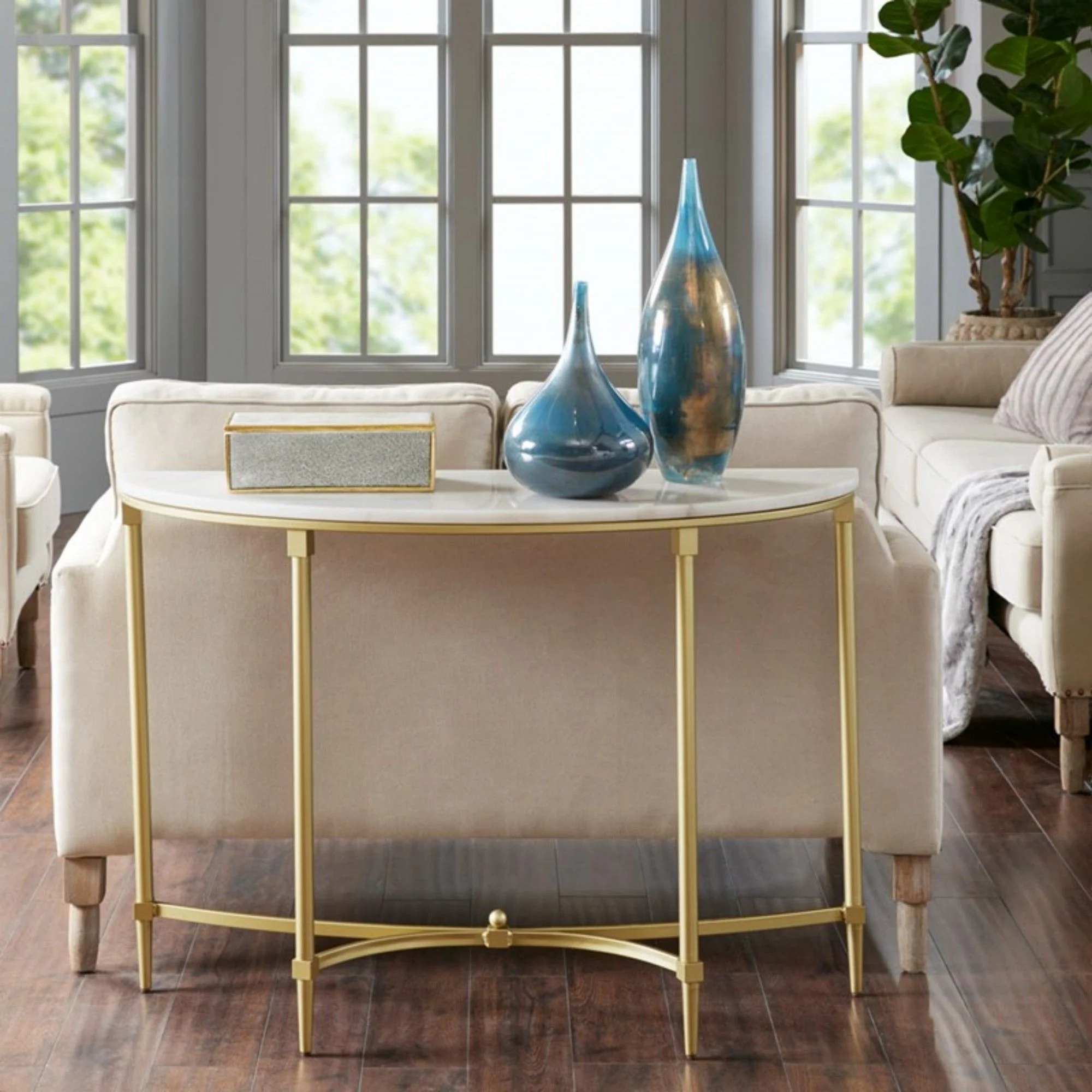 Bordeaux - Console Table - White / Gold - Image 2