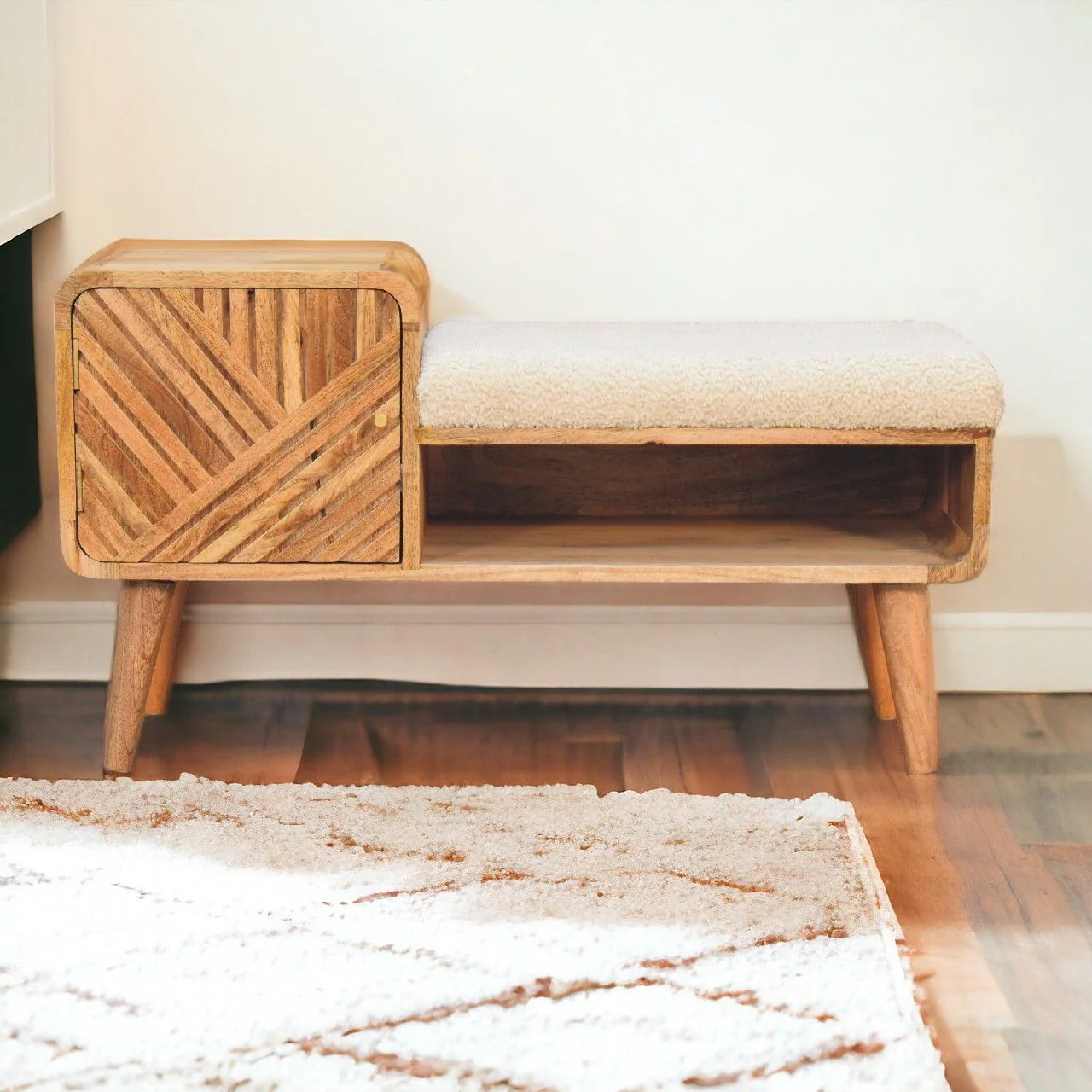 Carved Telephone Table - Oak
