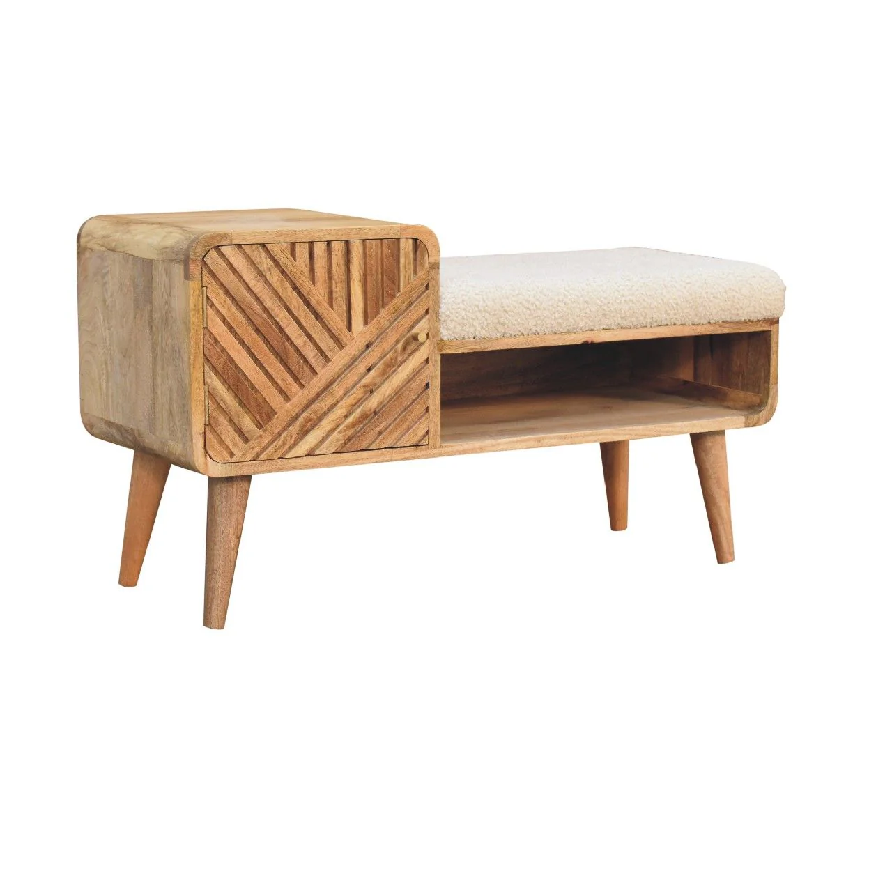 Carved Telephone Table - Oak - Image 2