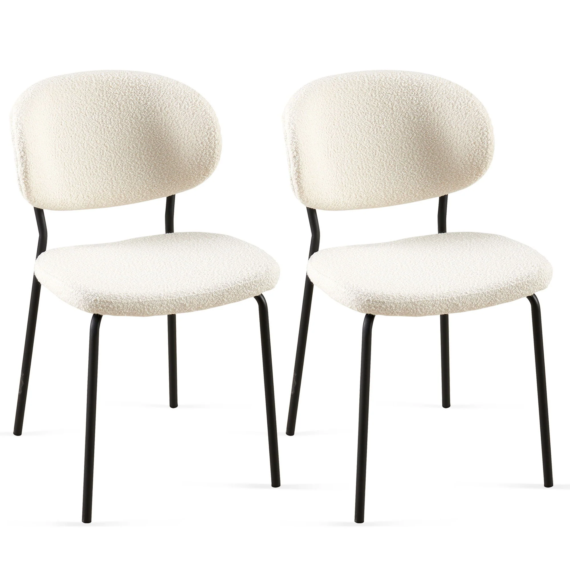 Boucle Dining Chairs, Dining Chairs With Metal Legs For Dining Room, Kitchen, Living Room - Image 15