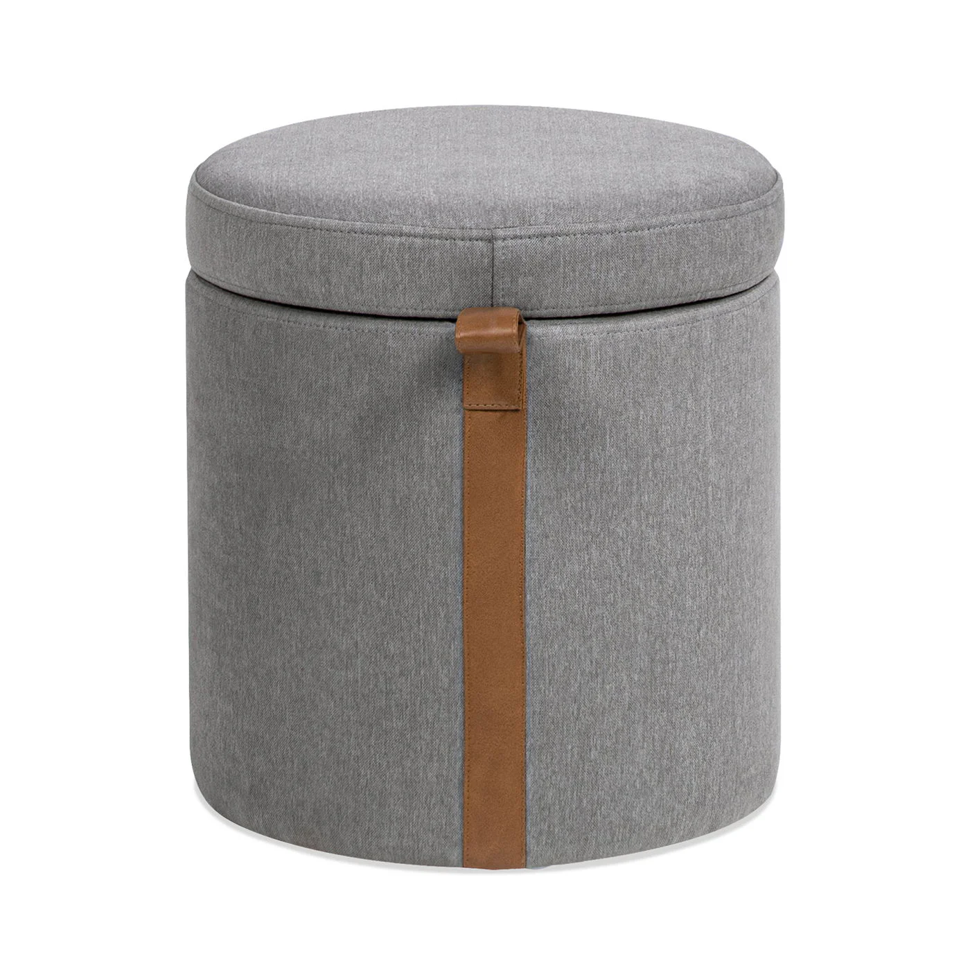 Brandy - Round Upholstered Storage Ottoman With Accent - Image 3