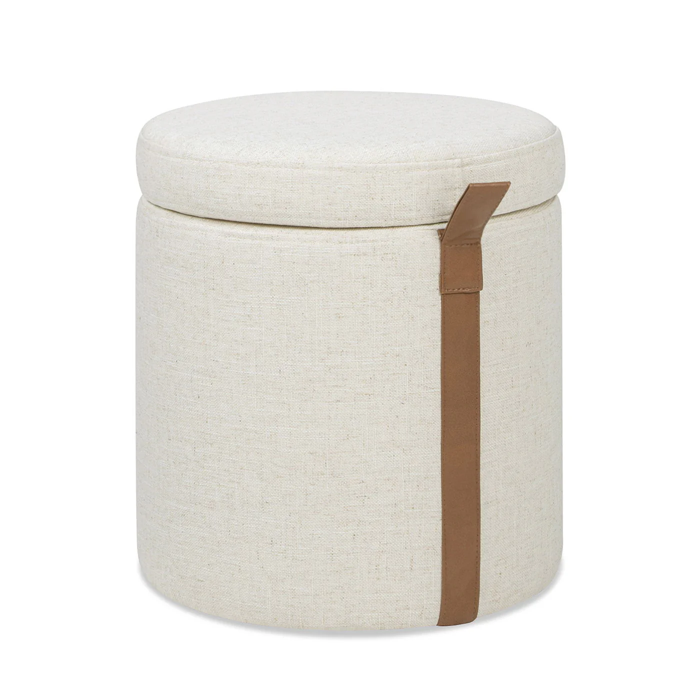 Brandy - Round Upholstered Storage Ottoman With Accent - Image 4